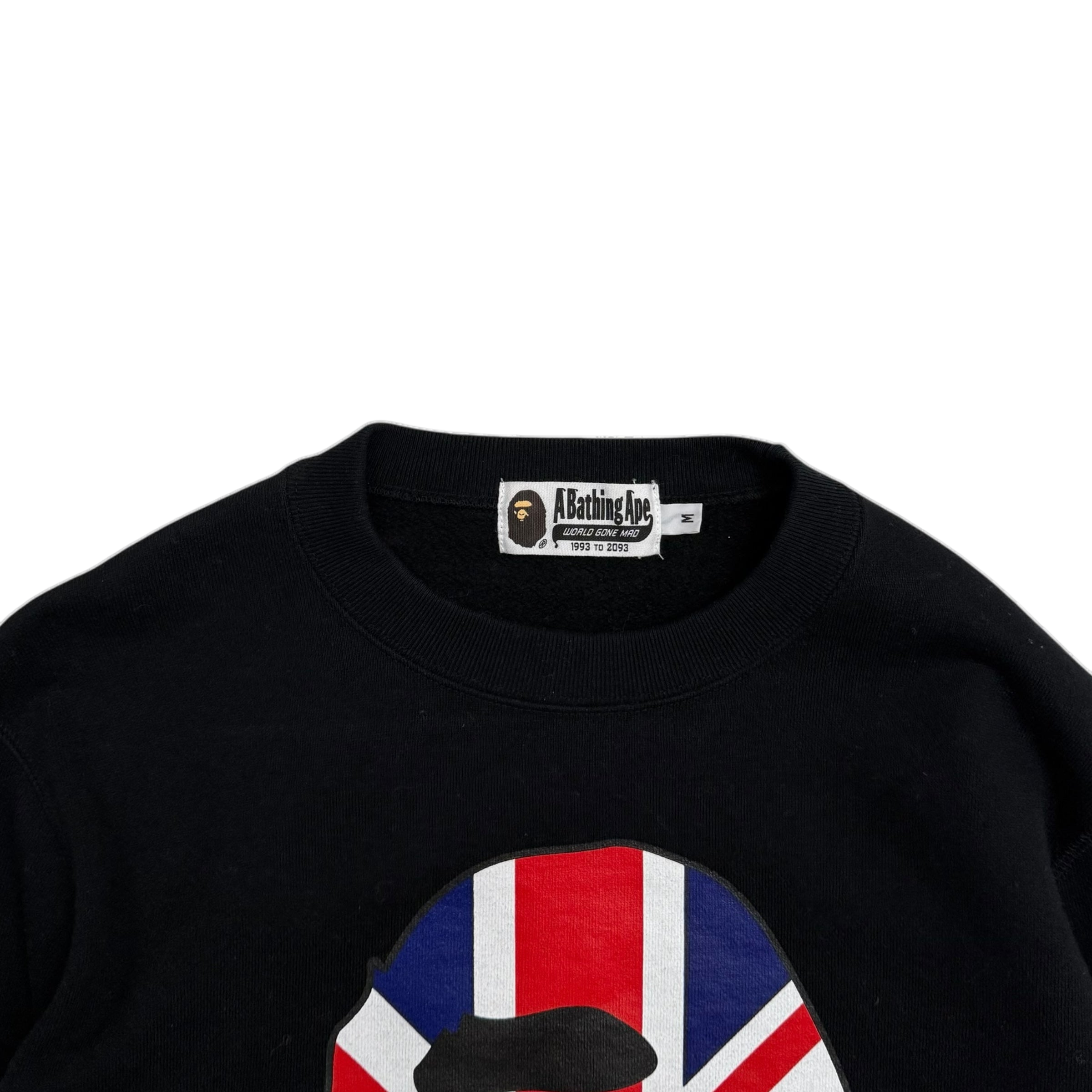 BAPE (A Bathing Ape) 2014 Union Jack Ape Sweatshirt Black (Fits S-M)