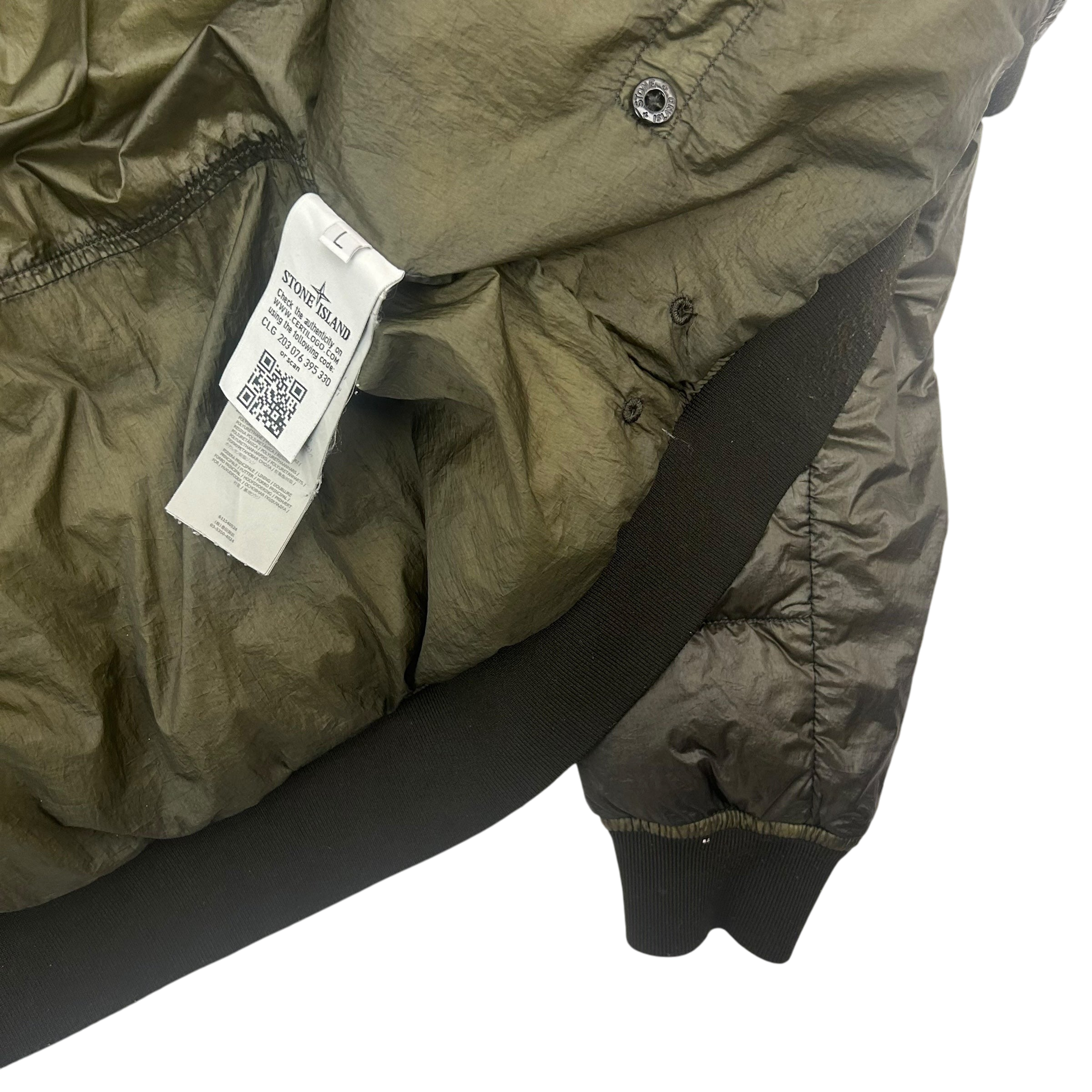 2015 Stone Island Garment Dyed Down Puffer Jacket Khaki Green (Fits M/L)