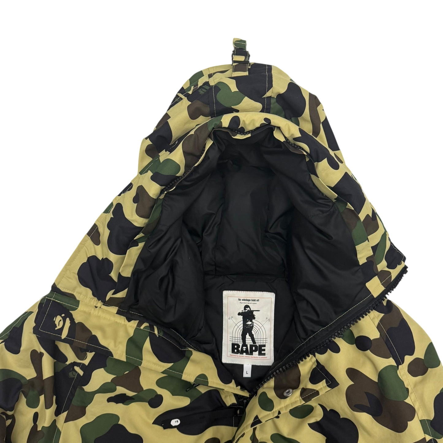 Bape (A Bathing Ape) 1st Camo N-2B Fur-Lined Down Jacket (Size L)