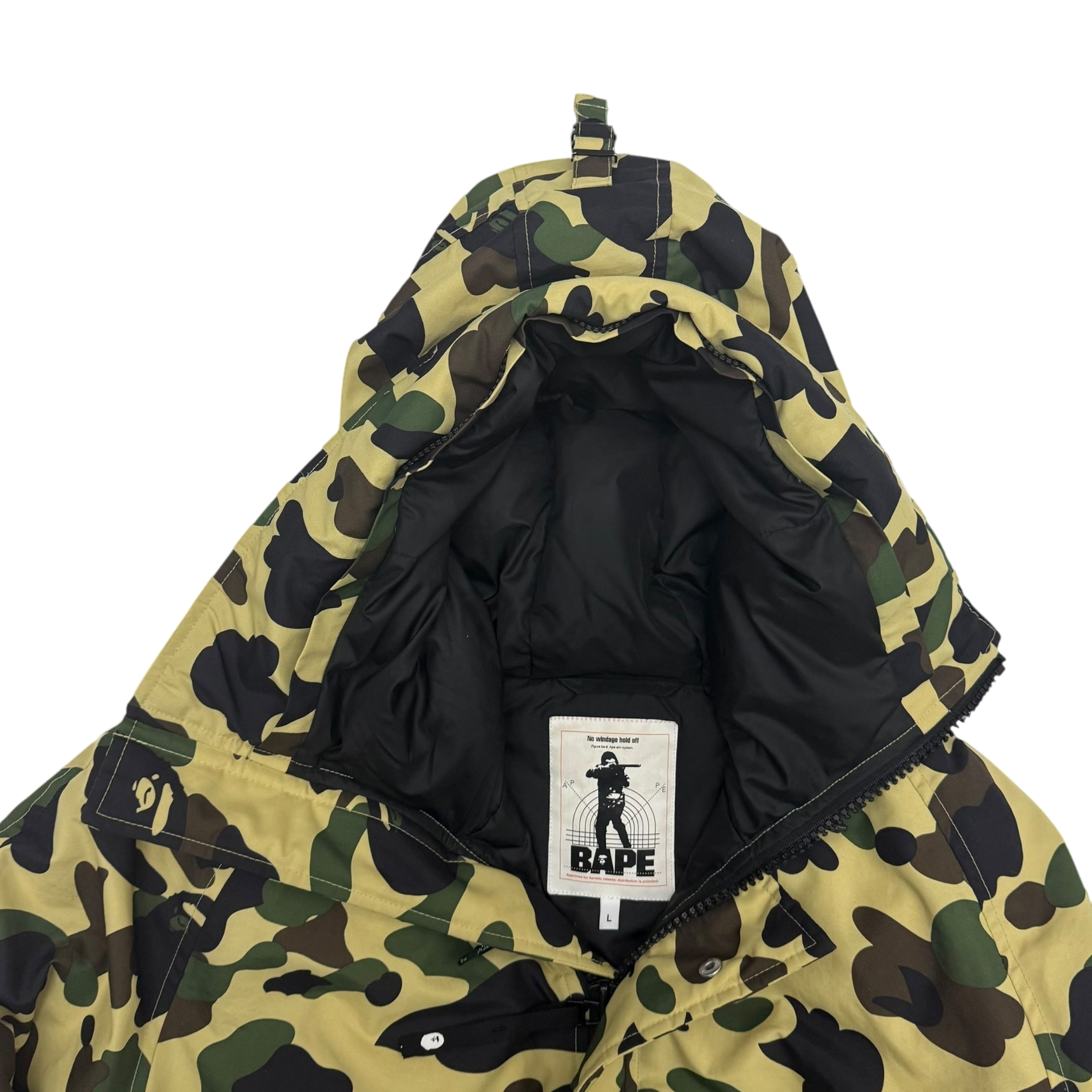 Bape (A Bathing Ape) 1st Camo N-2B Fur-Lined Down Jacket (Size L)