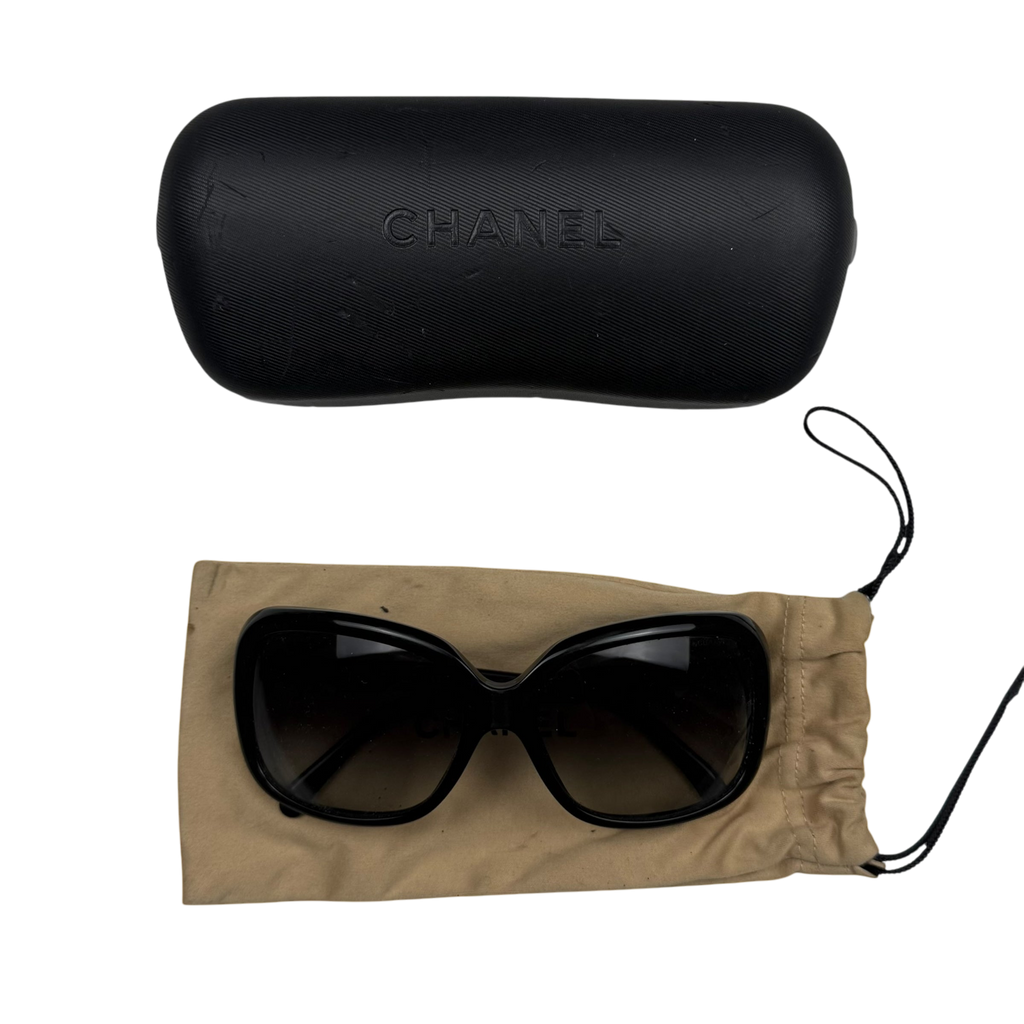 Chanel Bow Sunglasses Black/White