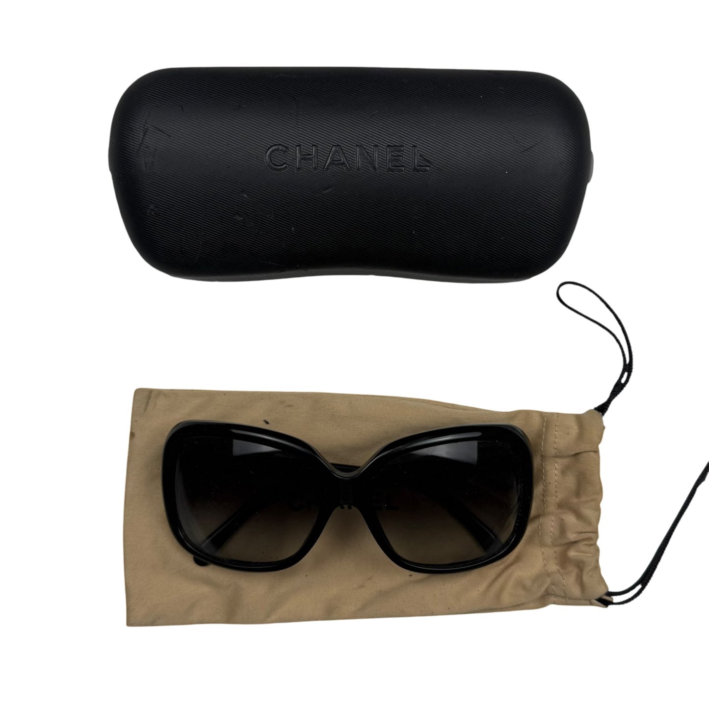 Chanel Bow Sunglasses Black/White