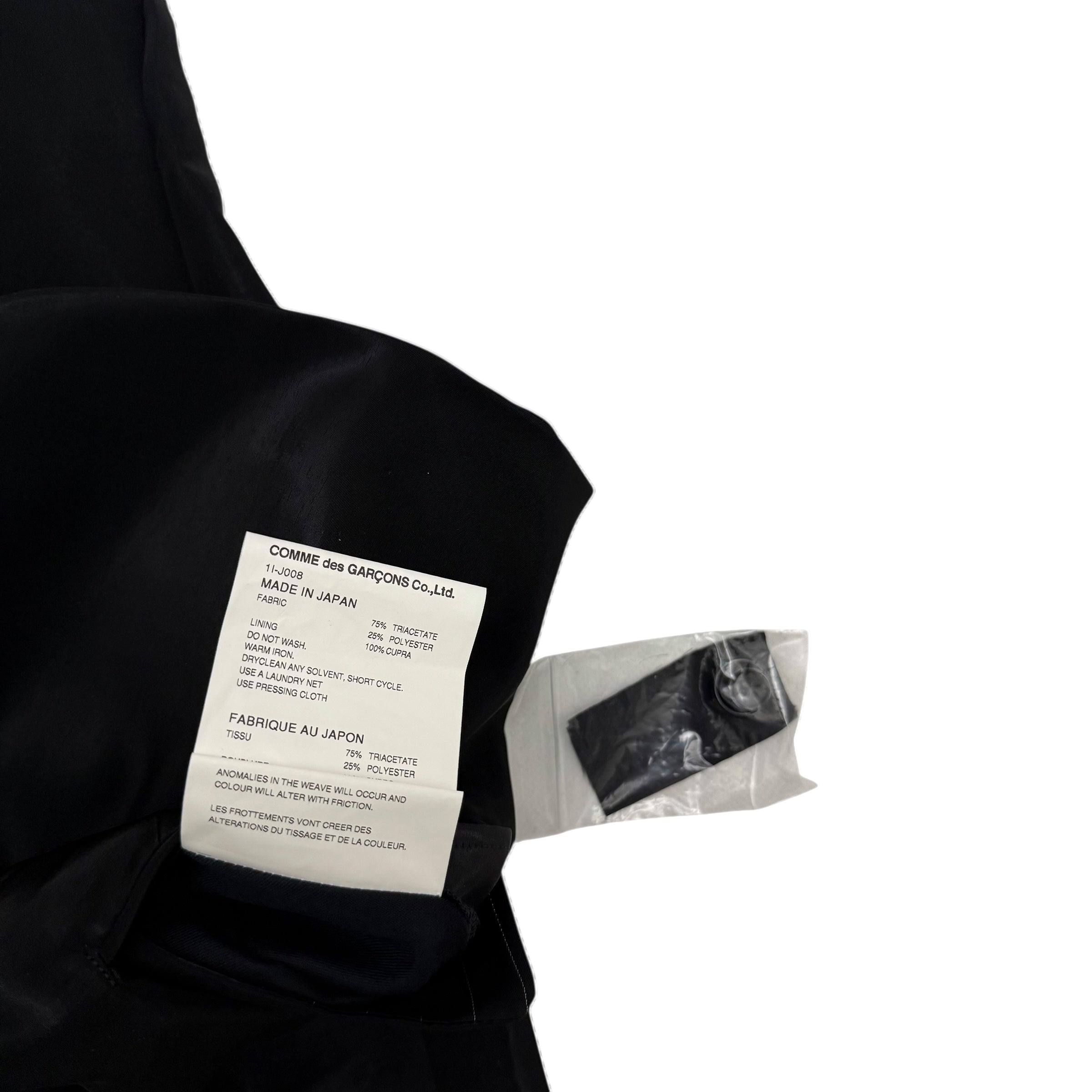 Comme Des Garçons BLACK SS20 Triacetate Blazer Black (Fits M)