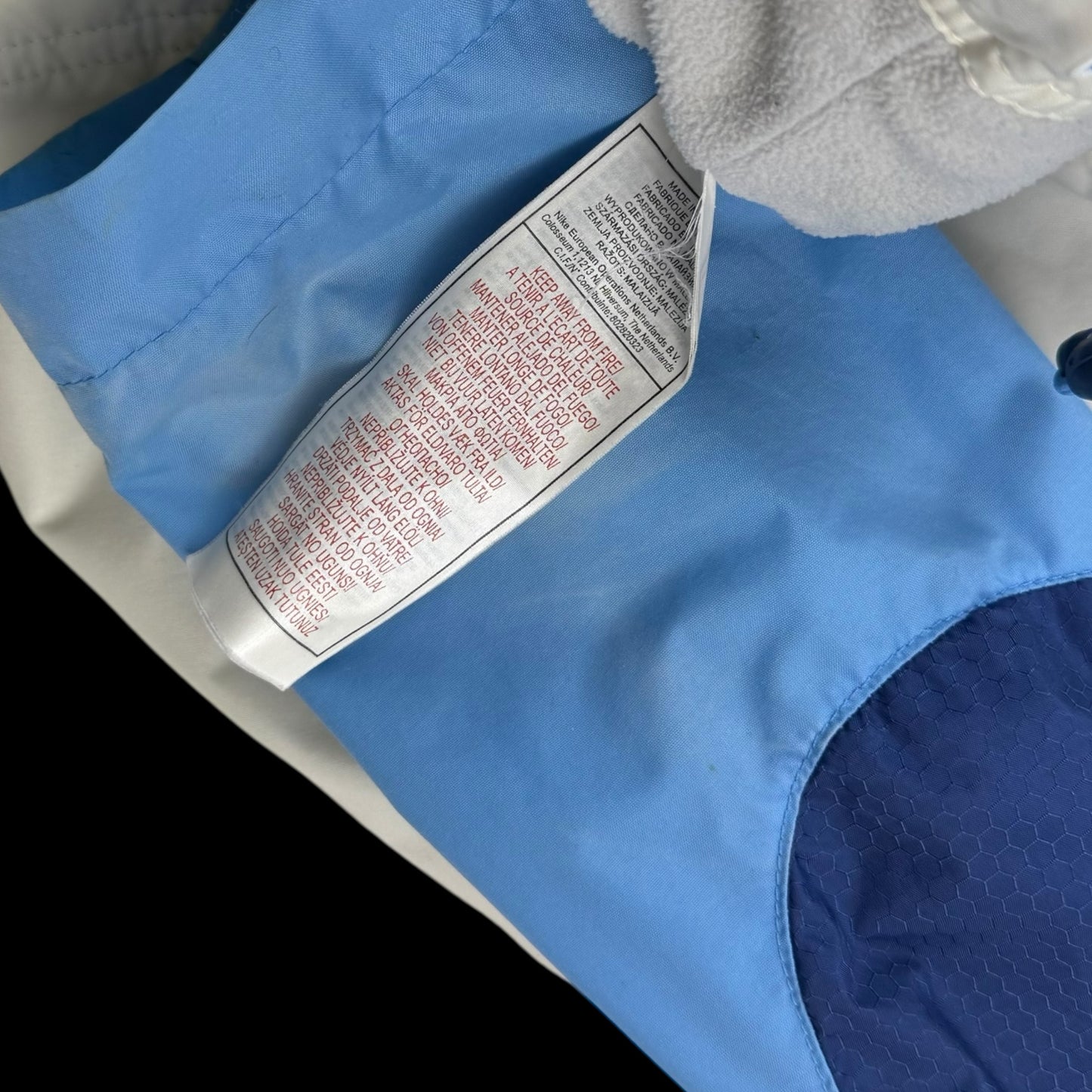 Nike 00s Hex Logo Insulated Track Jacket White/Blue (part of set) (Fits S-M)