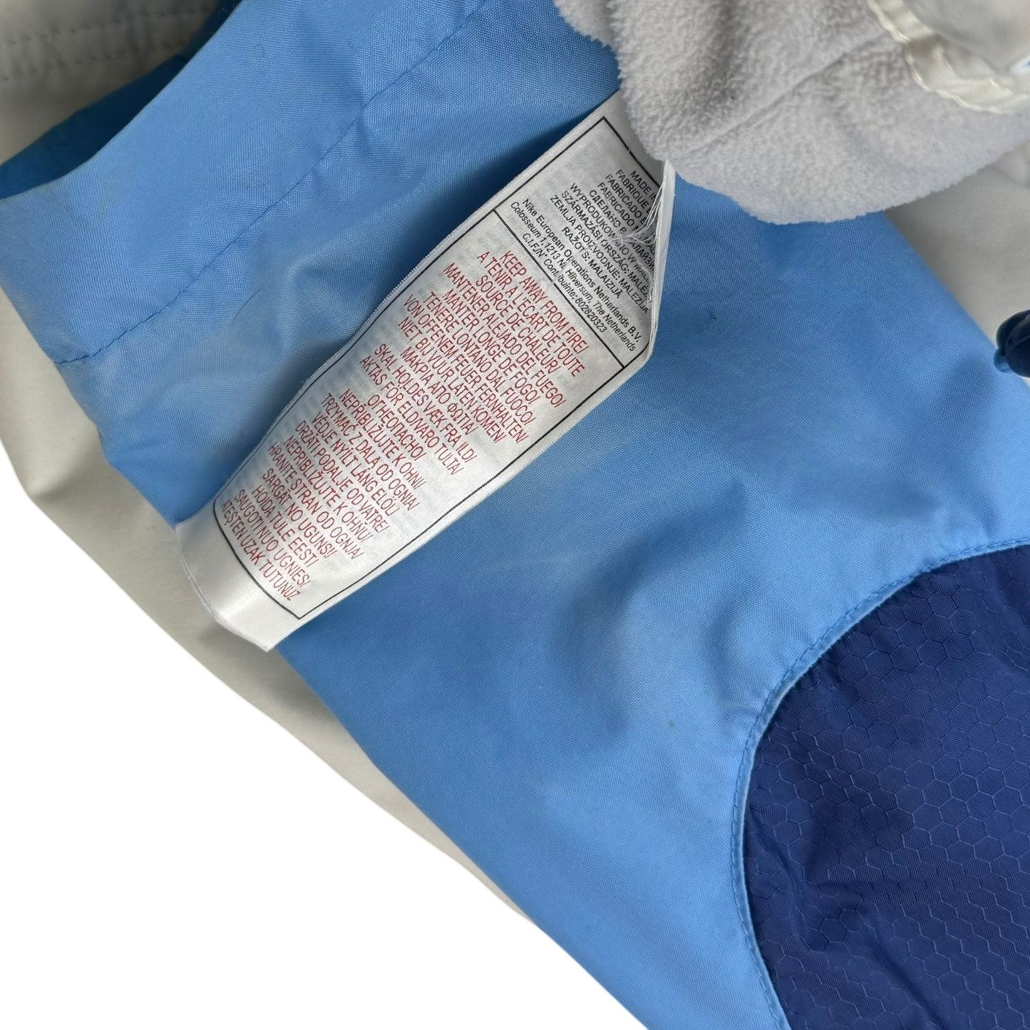 Nike 00s Hex Logo Insulated Track Jacket White/Blue (part of set) (Fits S-M)