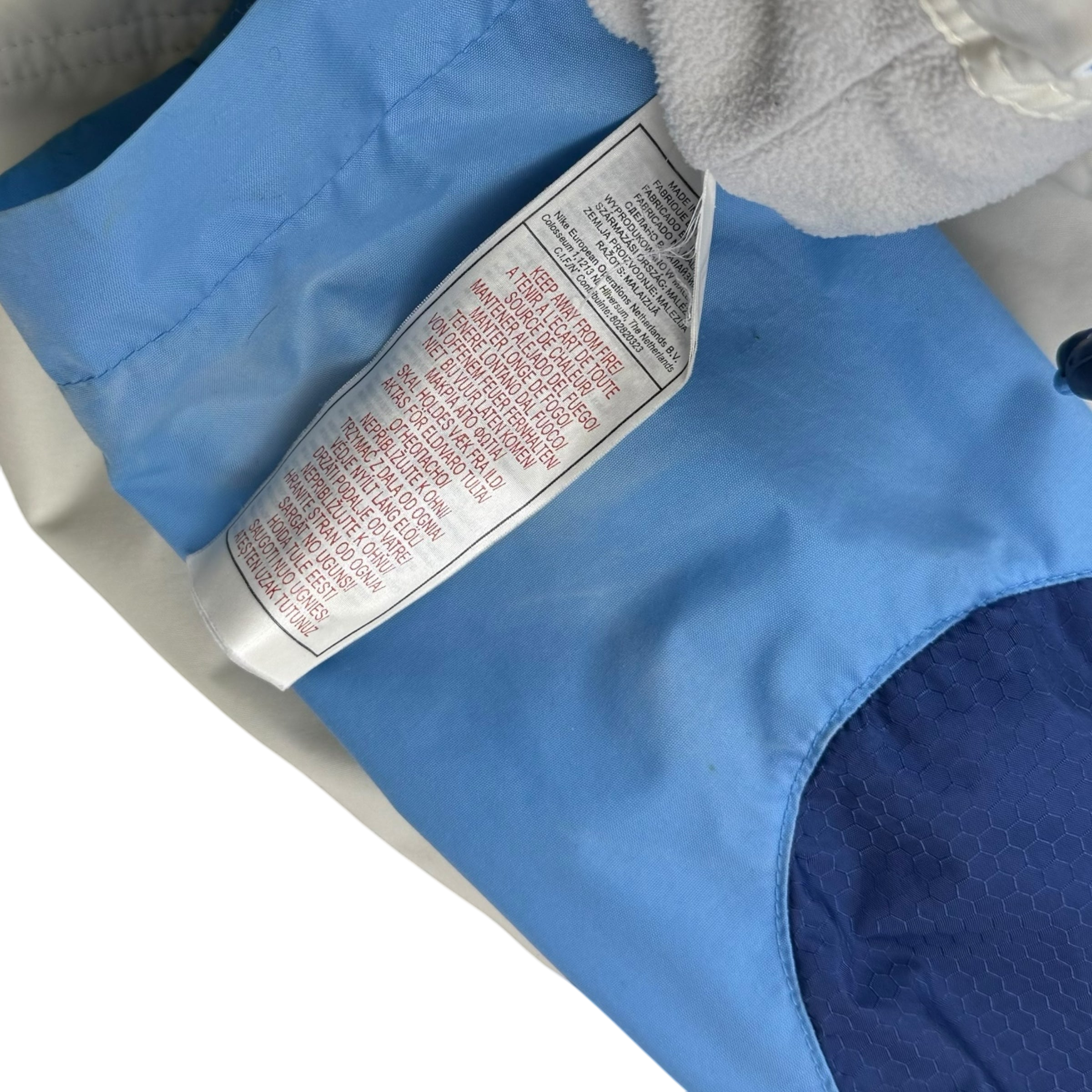 Nike 00s Hex Logo Insulated Track Jacket White/Blue (part of set) (Fits S-M)