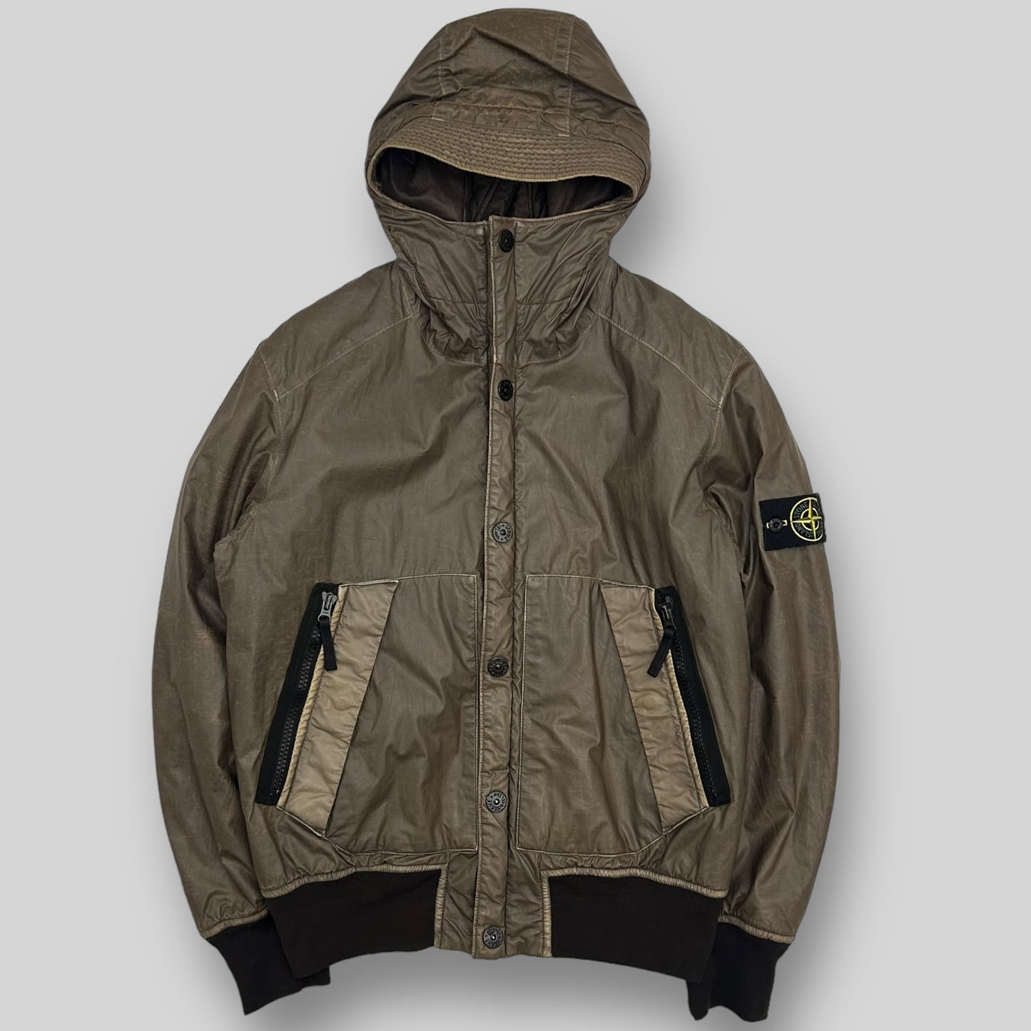 Rare AW 2001Stone Island Mussola Gommata Jacket Brown (Fits S/M)