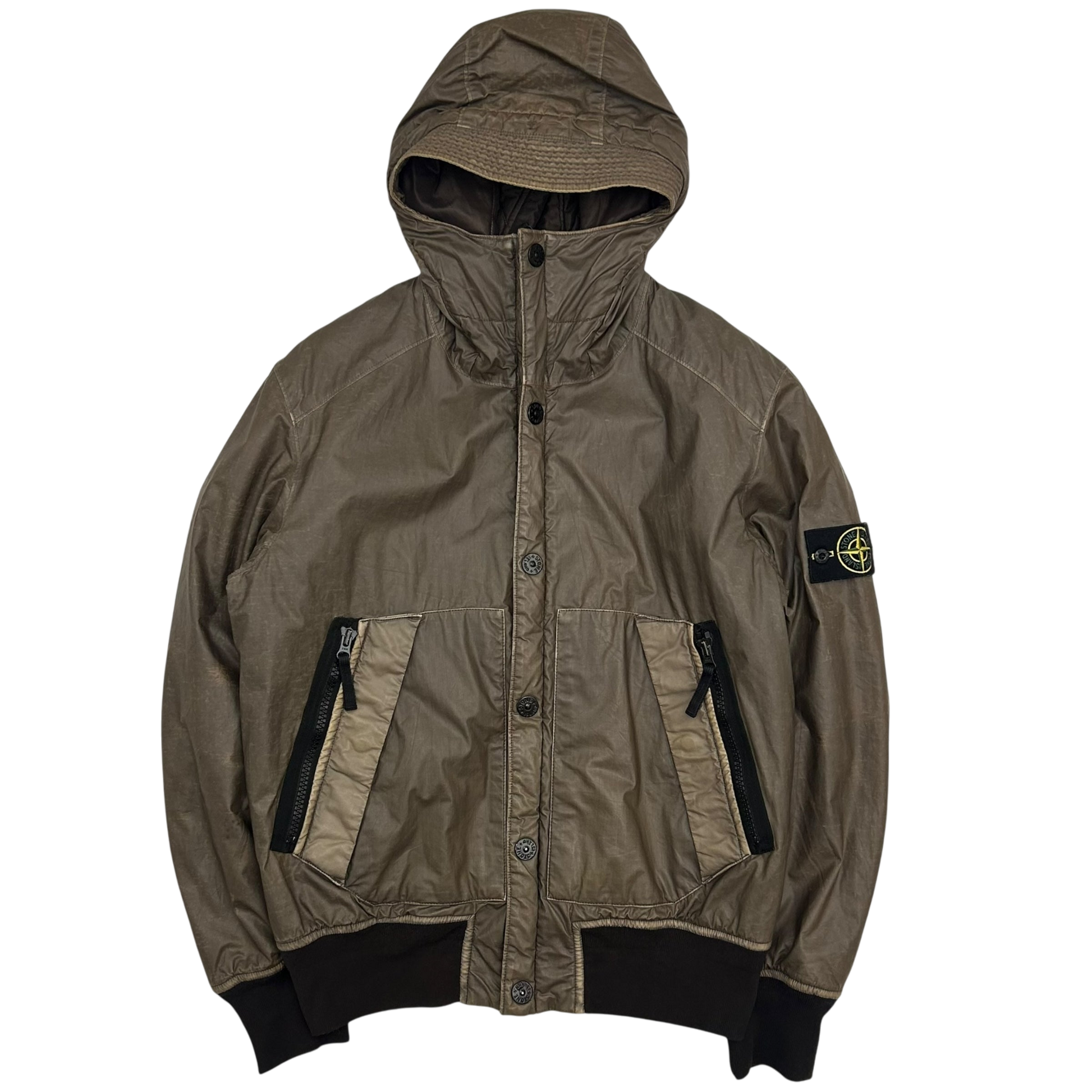 Rare AW 2001Stone Island Mussola Gommata Jacket Brown (Fits S/M)