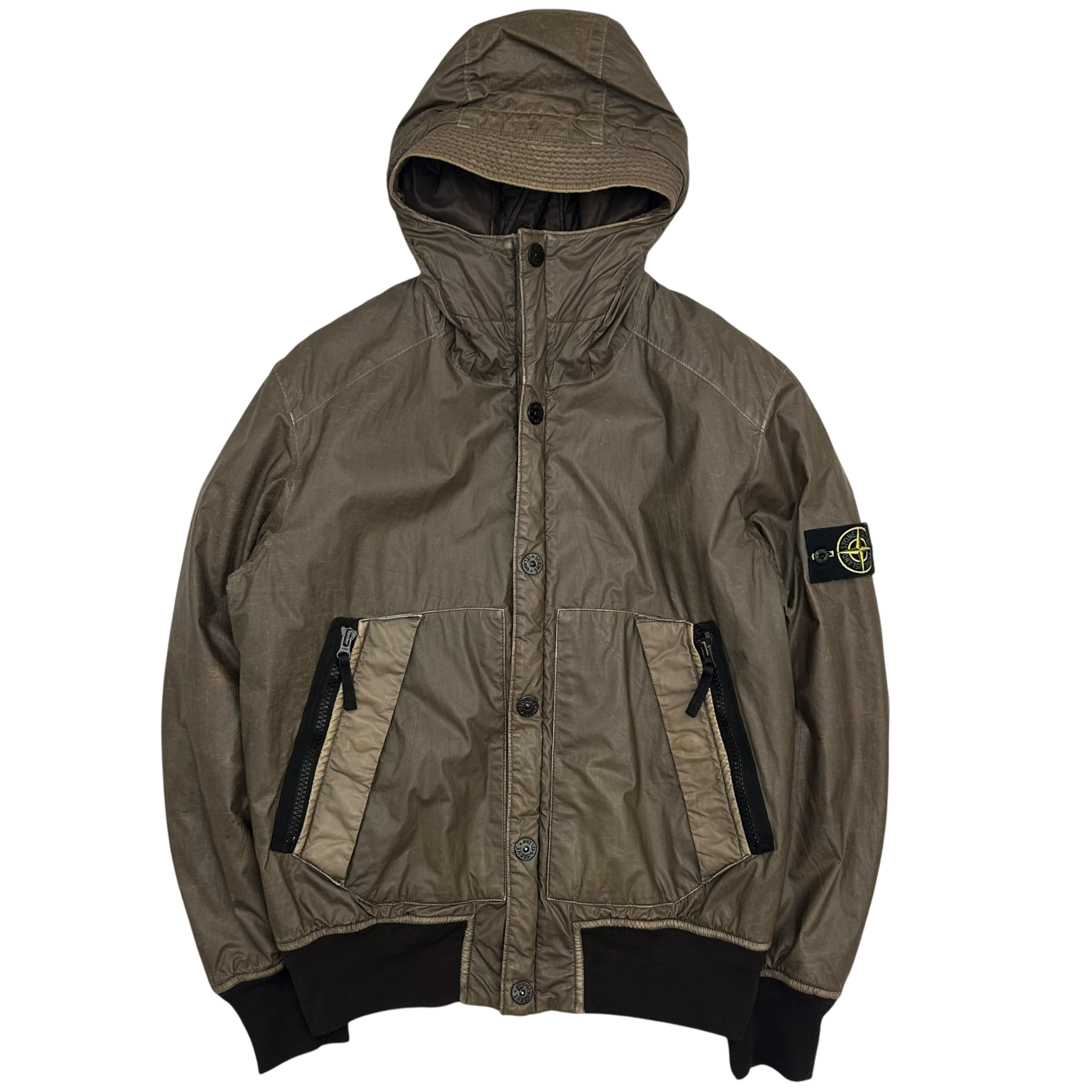 Rare AW 2001Stone Island Mussola Gommata Jacket Brown (Fits S/M)