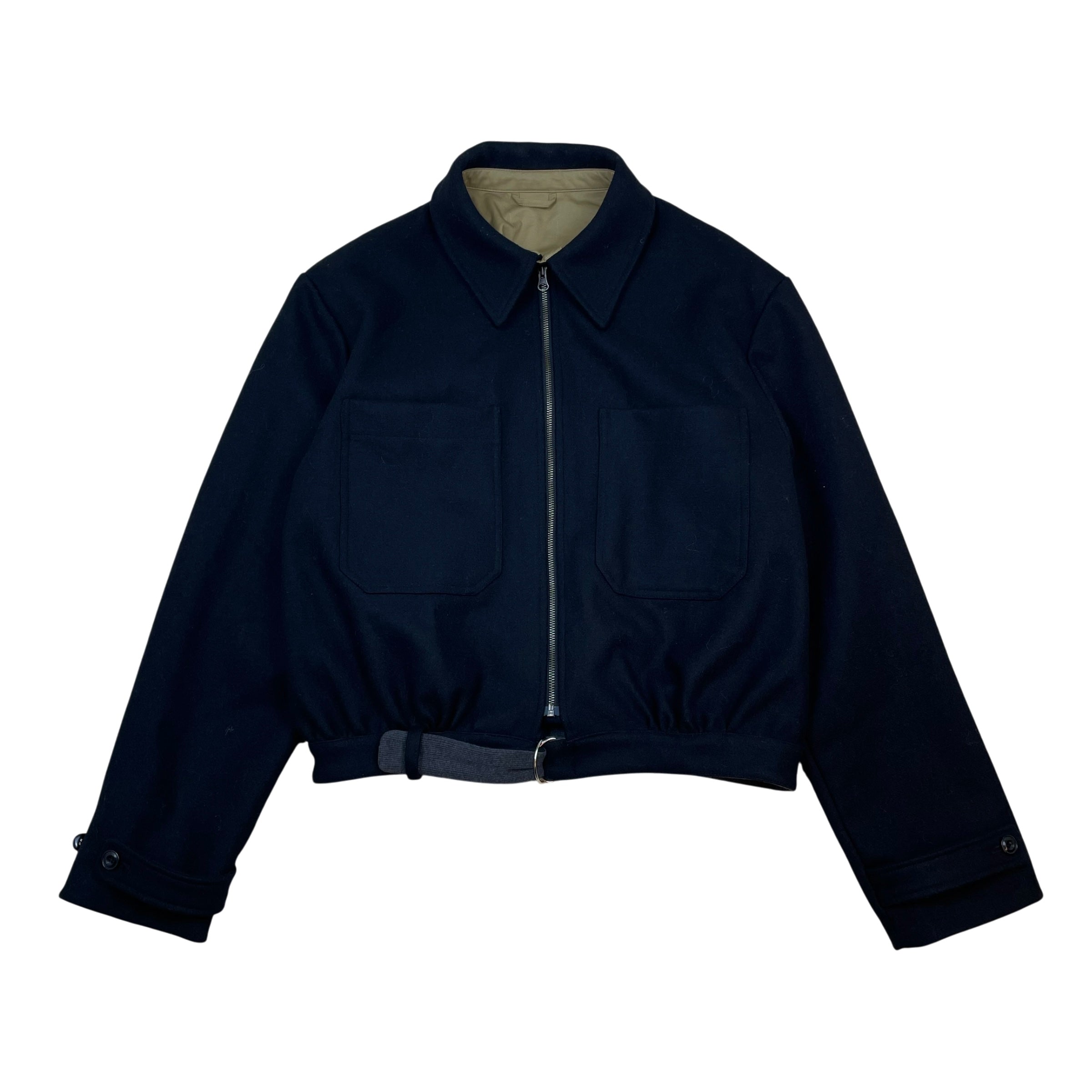 Lemaire Wool Bomber Jacket Navy (Size 50/L)