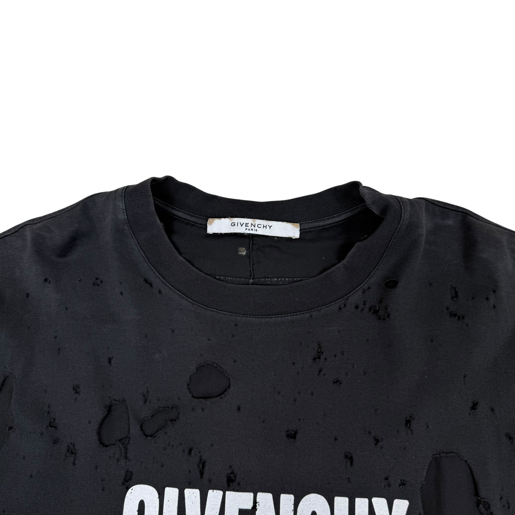 Givenchy Paris Distressed T-Shirt Black (Fits M-L)