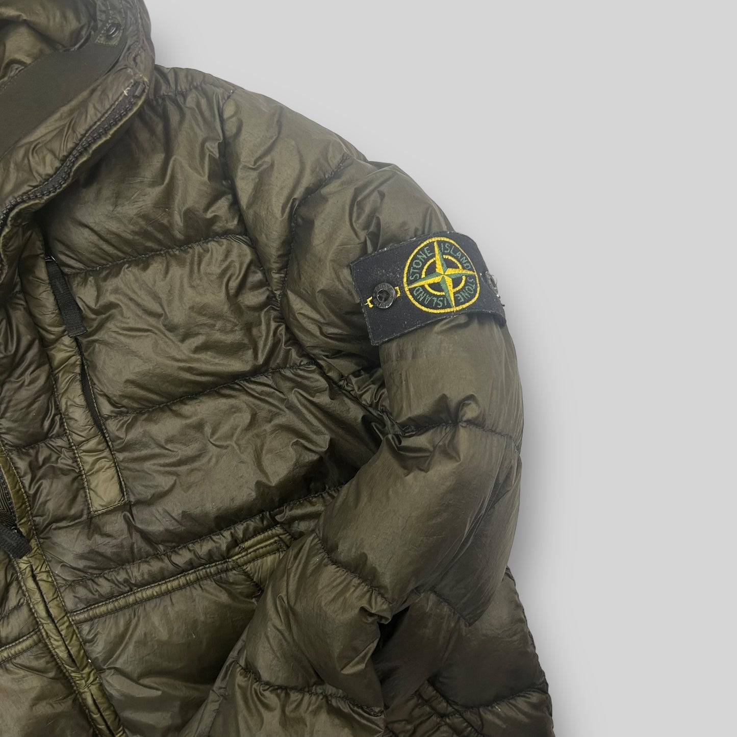 2015 Stone Island Garment Dyed Down Puffer Jacket Khaki Green (Fits M/L)