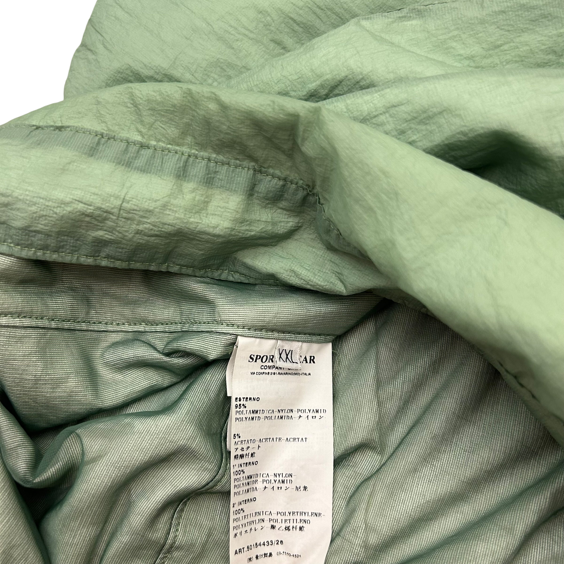 2009 Stone Island Hyperlight Nylon Mesh Badge Jacket Sage Green (Fits L/XL)