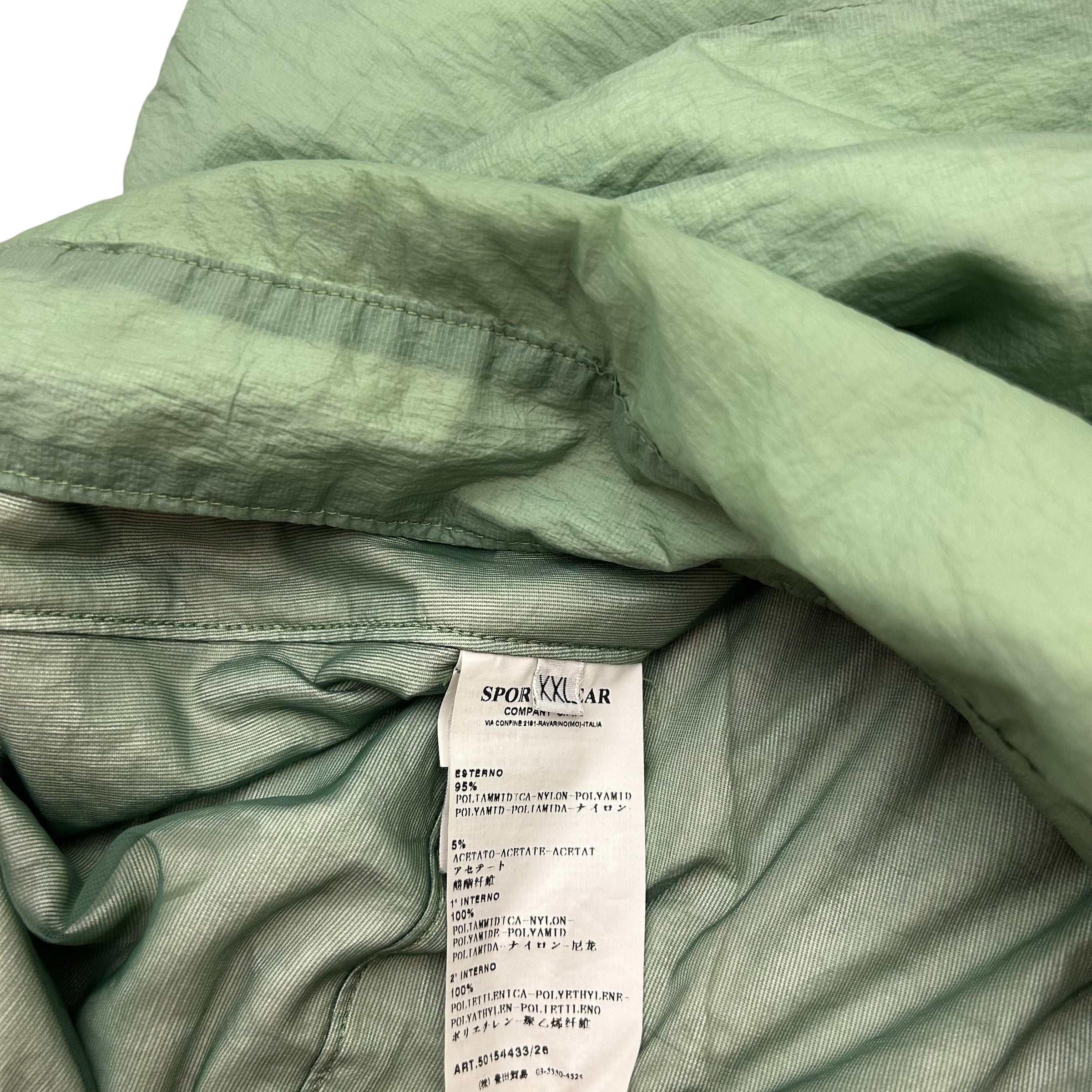 2009 Stone Island Hyperlight Nylon Mesh Badge Jacket Sage Green (Fits L/XL)