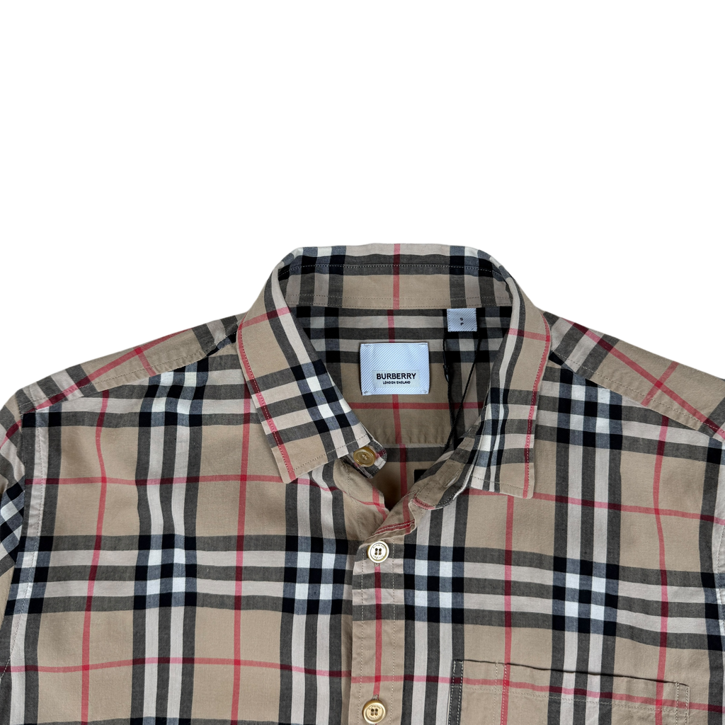Burberry Nova Check Logo Button-Up Shirt (Size S)