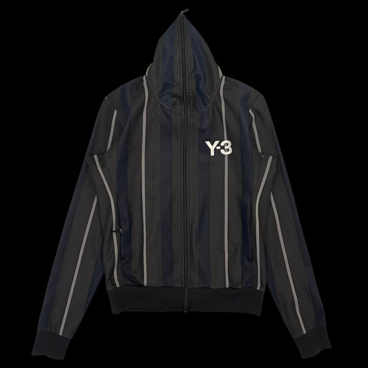 Y-3 Logo Stripe Track Jacket Charcoal/Navy/White (Fits S-M)