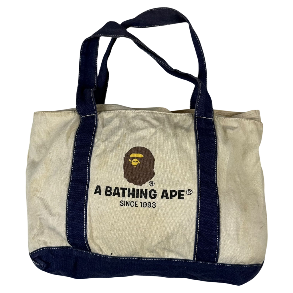 BAPE (A Bathing Ape) Tote Bag Cream/Navy