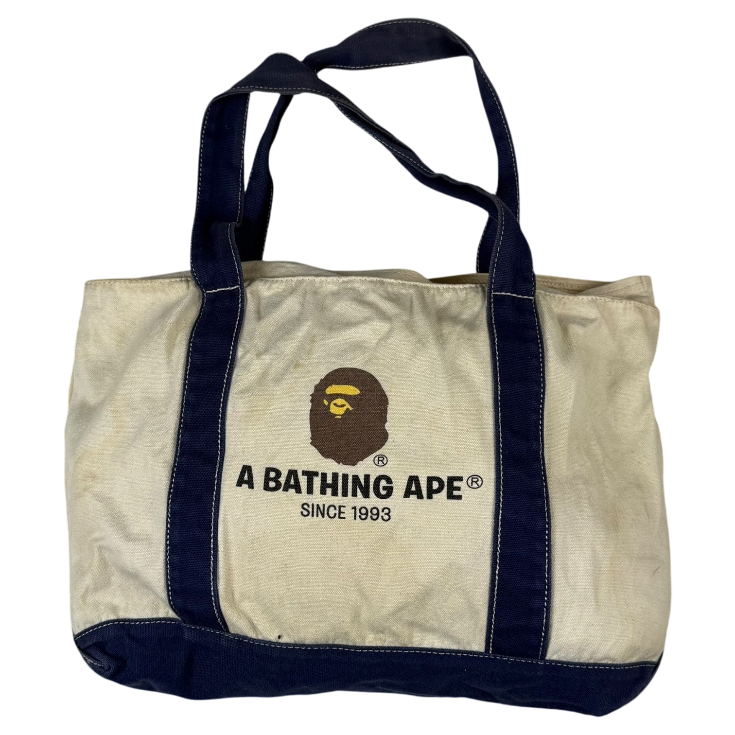 BAPE (A Bathing Ape) Tote Bag Cream/Navy