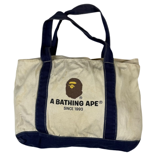 BAPE (A Bathing Ape) Tote Bag Cream/Navy