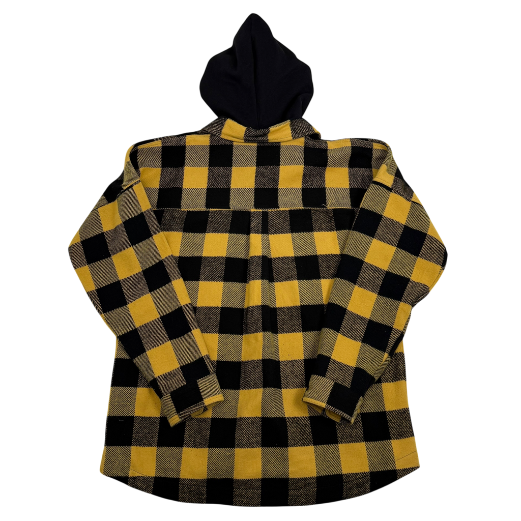 Palm Angels FW19 Checkered Hooded Shirt Jacket Yellow/Black (Size L)