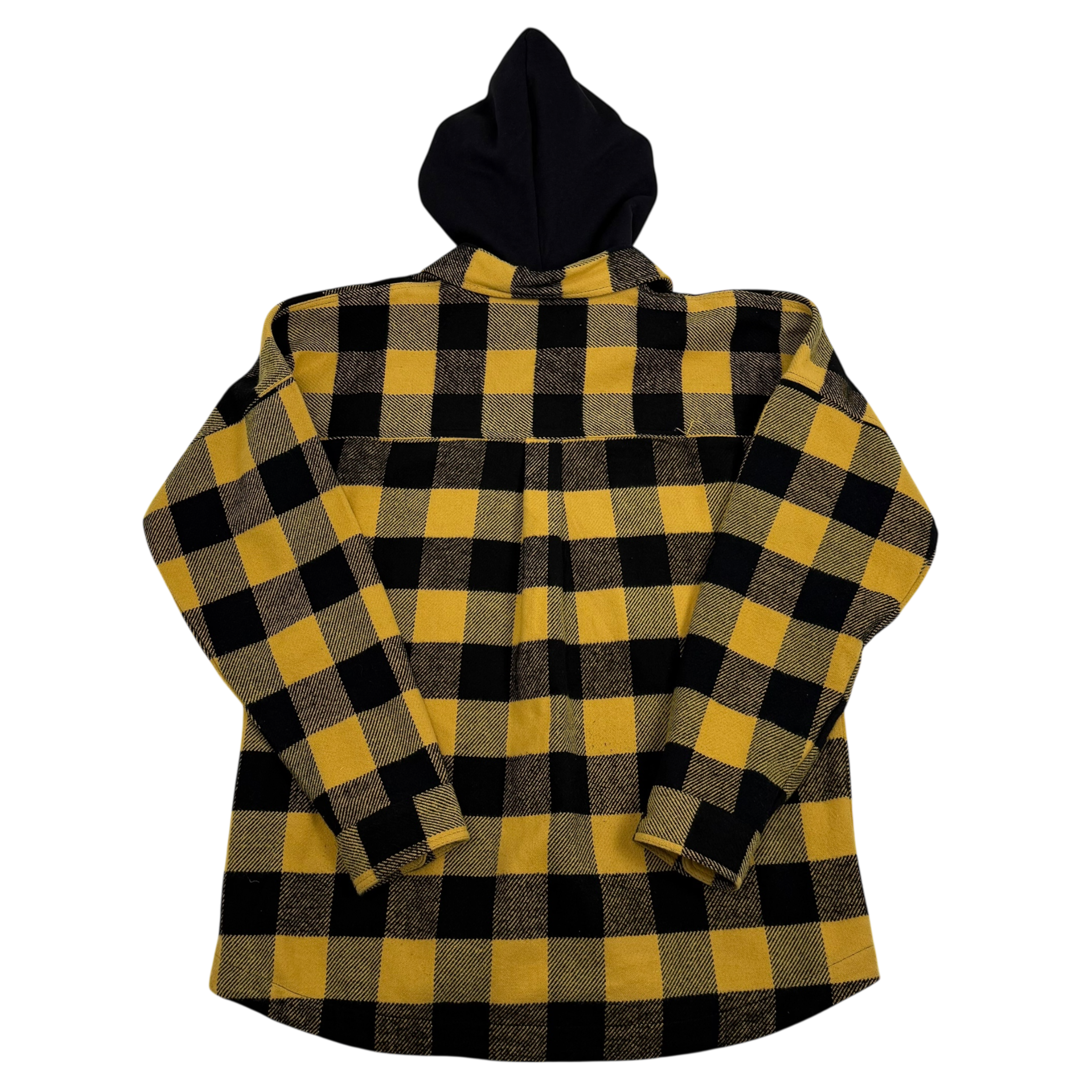 Palm Angels FW19 Checkered Hooded Shirt Jacket Yellow/Black (Size L)