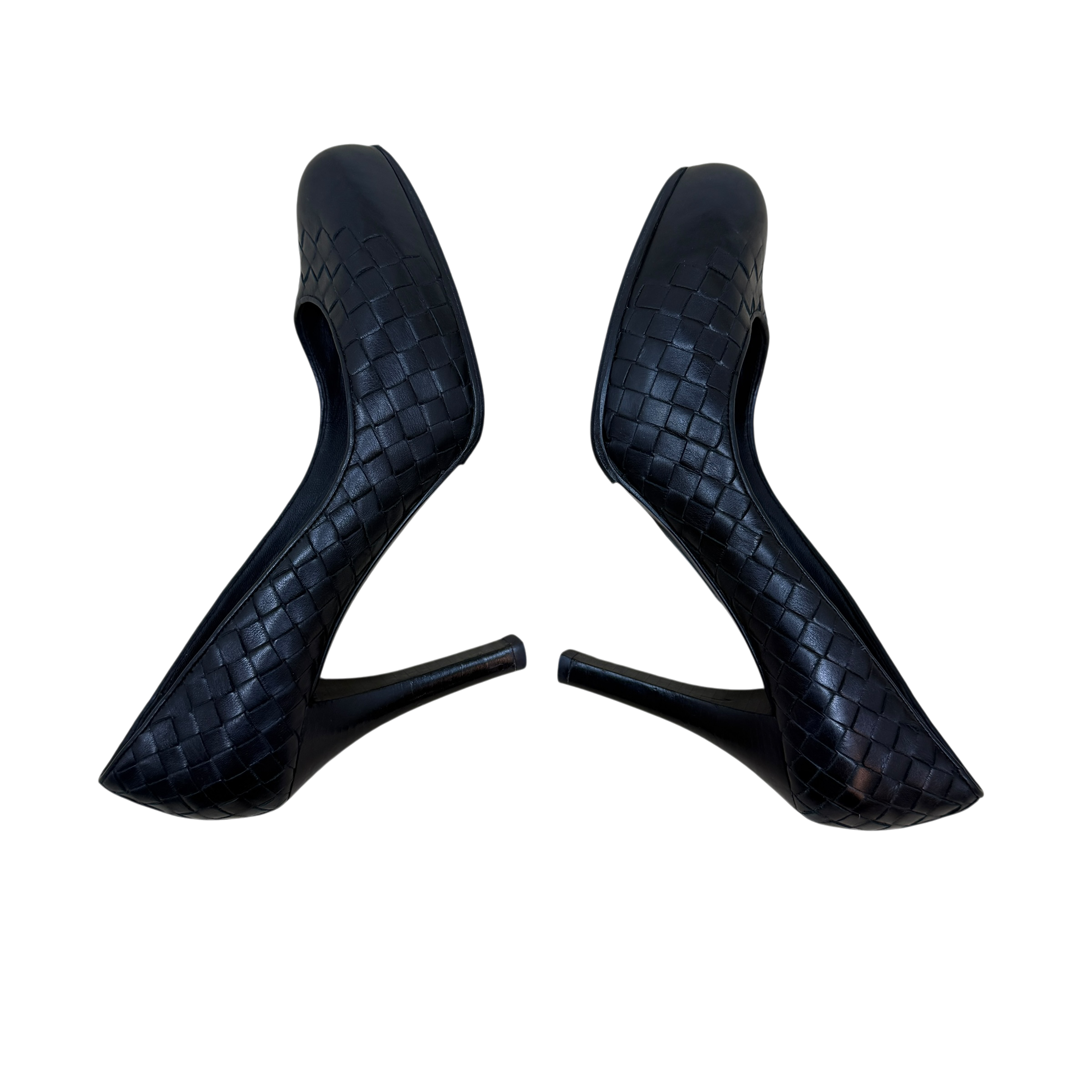 Bottega Veneta Woven Leather Heels Black (Size EU39)
