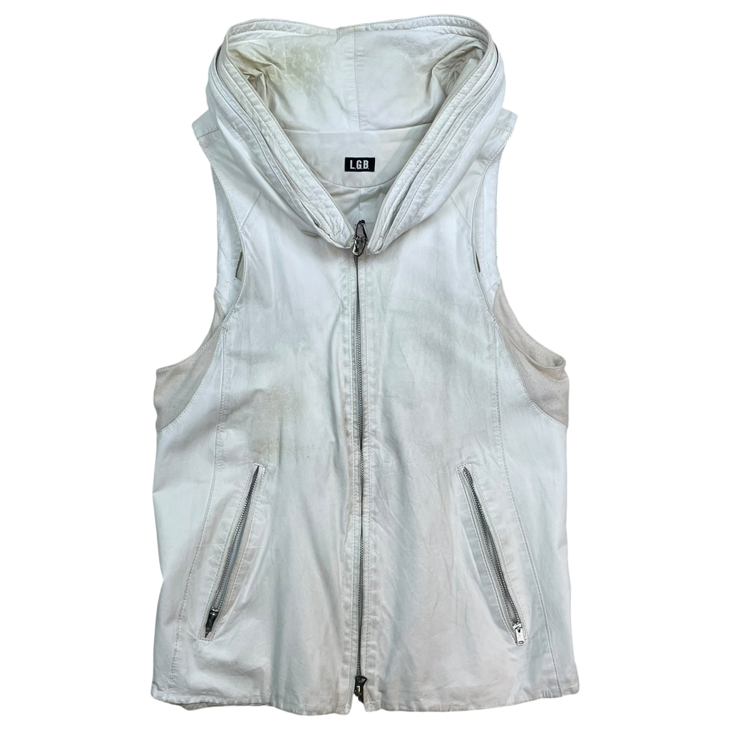 Le Grande Bleu (L.G.B.) Shark Bono12 Leather Vest Off-White (Size 2/M)