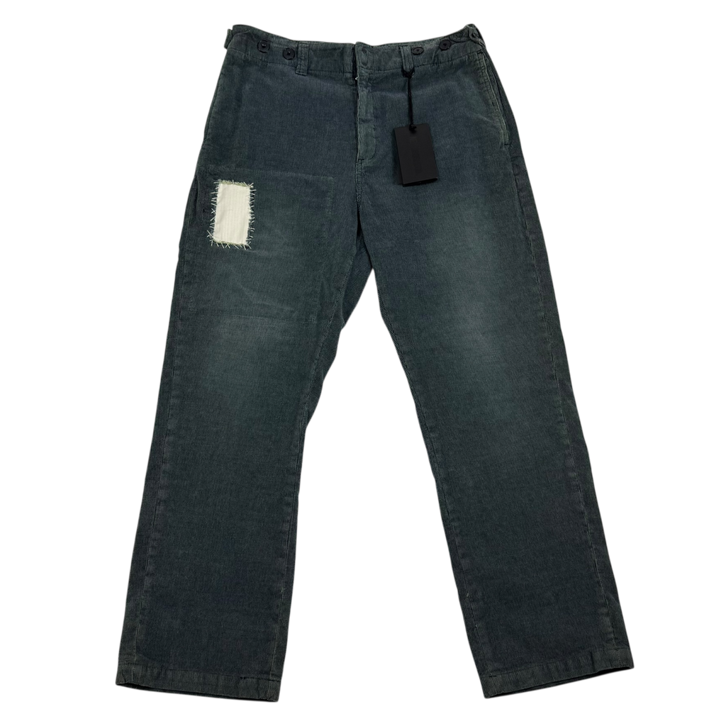 Neighborhood Patchwork Corduroy Pants Faded Green (Size L)