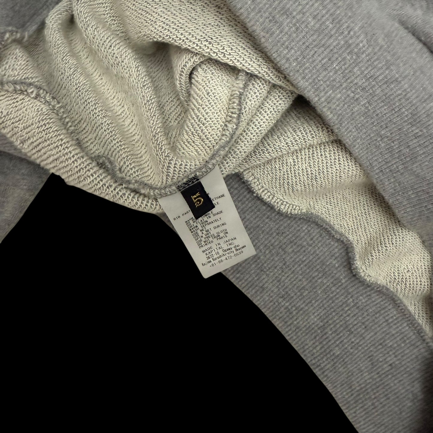 Kapital Smiley Crewneck Sweatshirt Grey (Size 5)