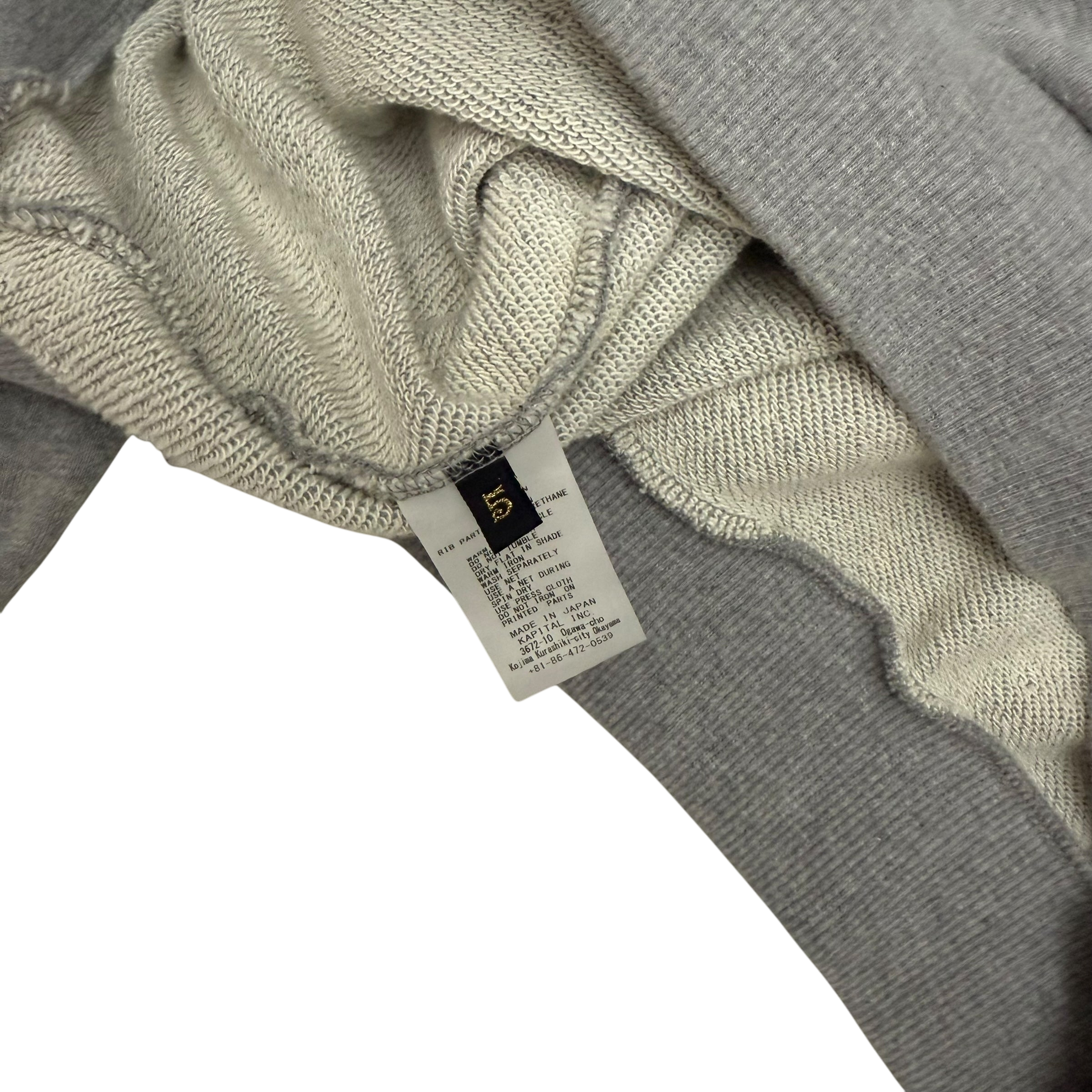 Kapital Smiley Crewneck Sweatshirt Grey (Size 5)