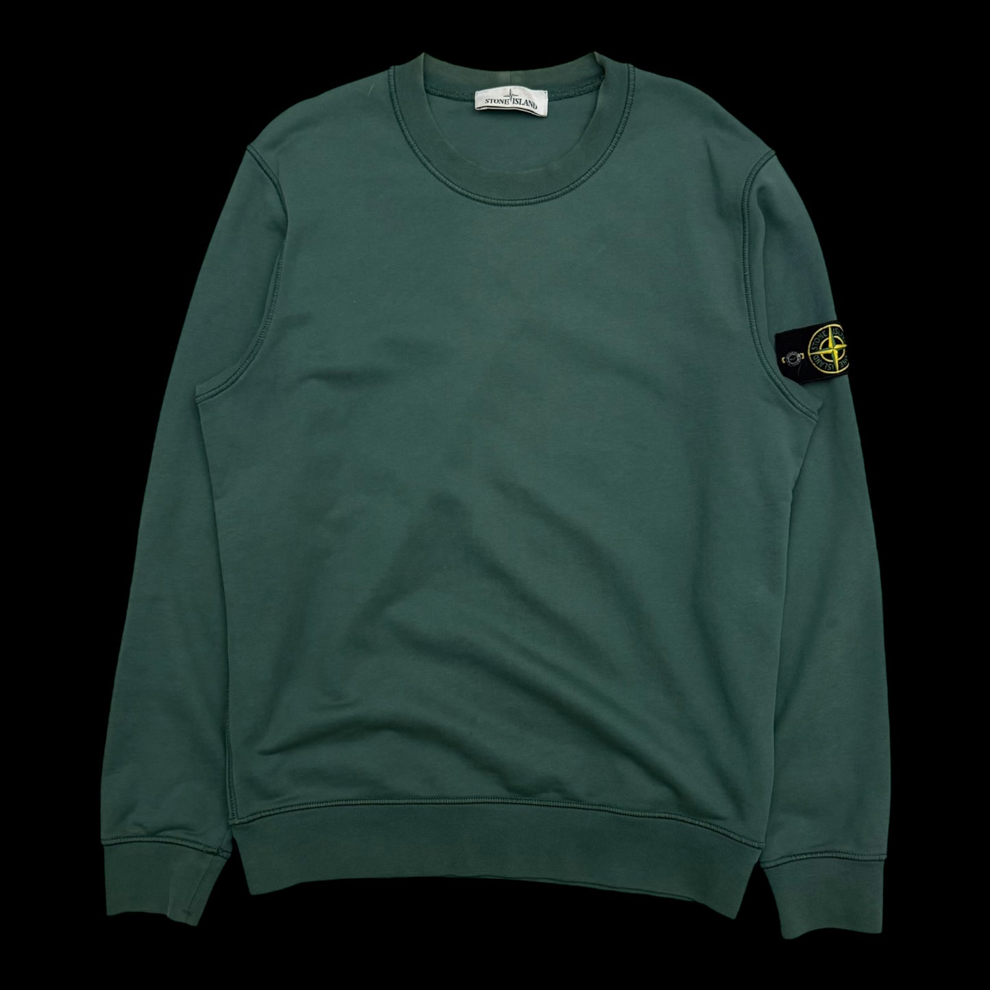 Stone Island Garment-Dyed Crewneck Sweatshirt ‘Petrol Green’ (Fits M-L)