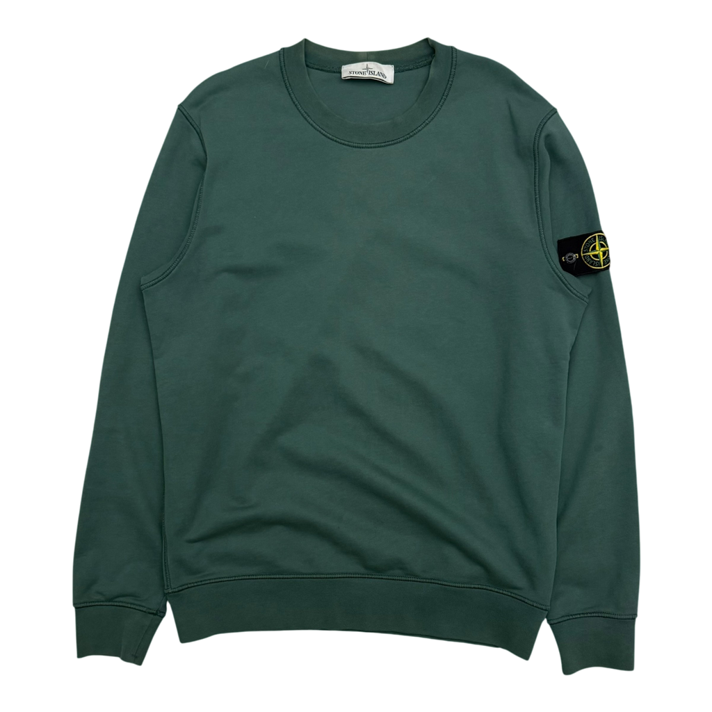 Stone Island Garment-Dyed Crewneck Sweatshirt ‘Petrol Green’ (Fits M-L)