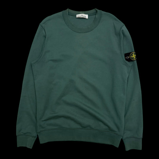 Stone Island Garment-Dyed Crewneck Sweatshirt ‘Petrol Green’ (Fits M-L)