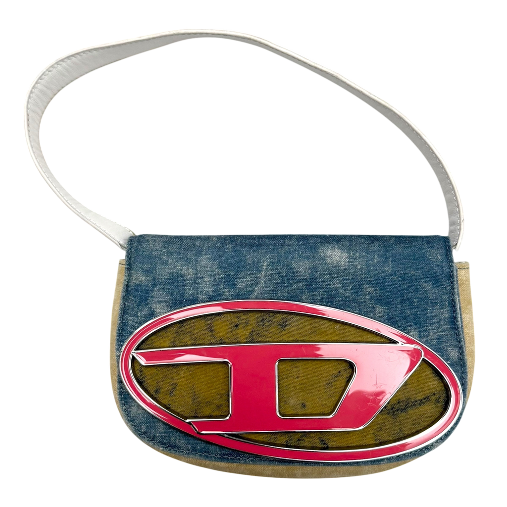 Diesel 1DR Womens Shoulder Bag Blue Denim