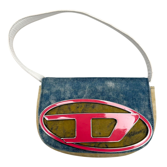 Diesel 1DR Womens Shoulder Bag Blue Denim