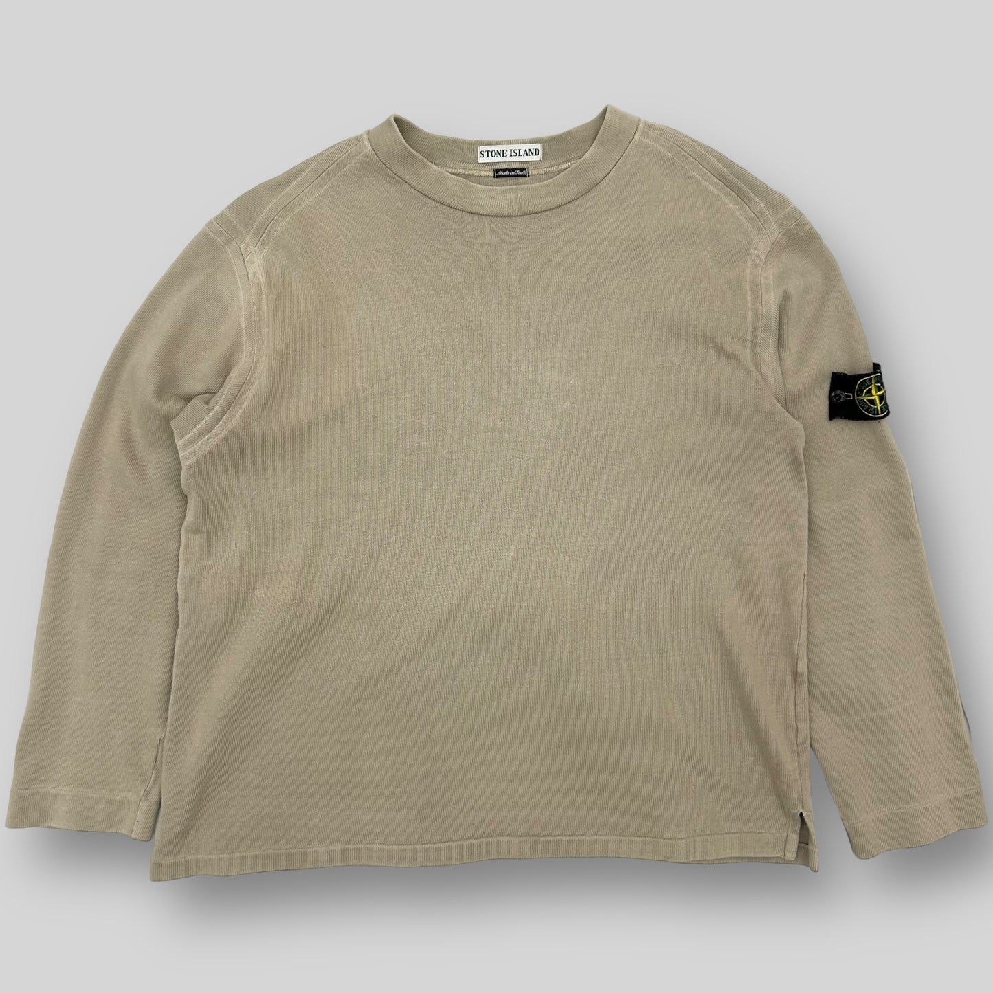 SS 2000 Vintage Stone Island Crewneck Knitted Sweater Beige (Size L)