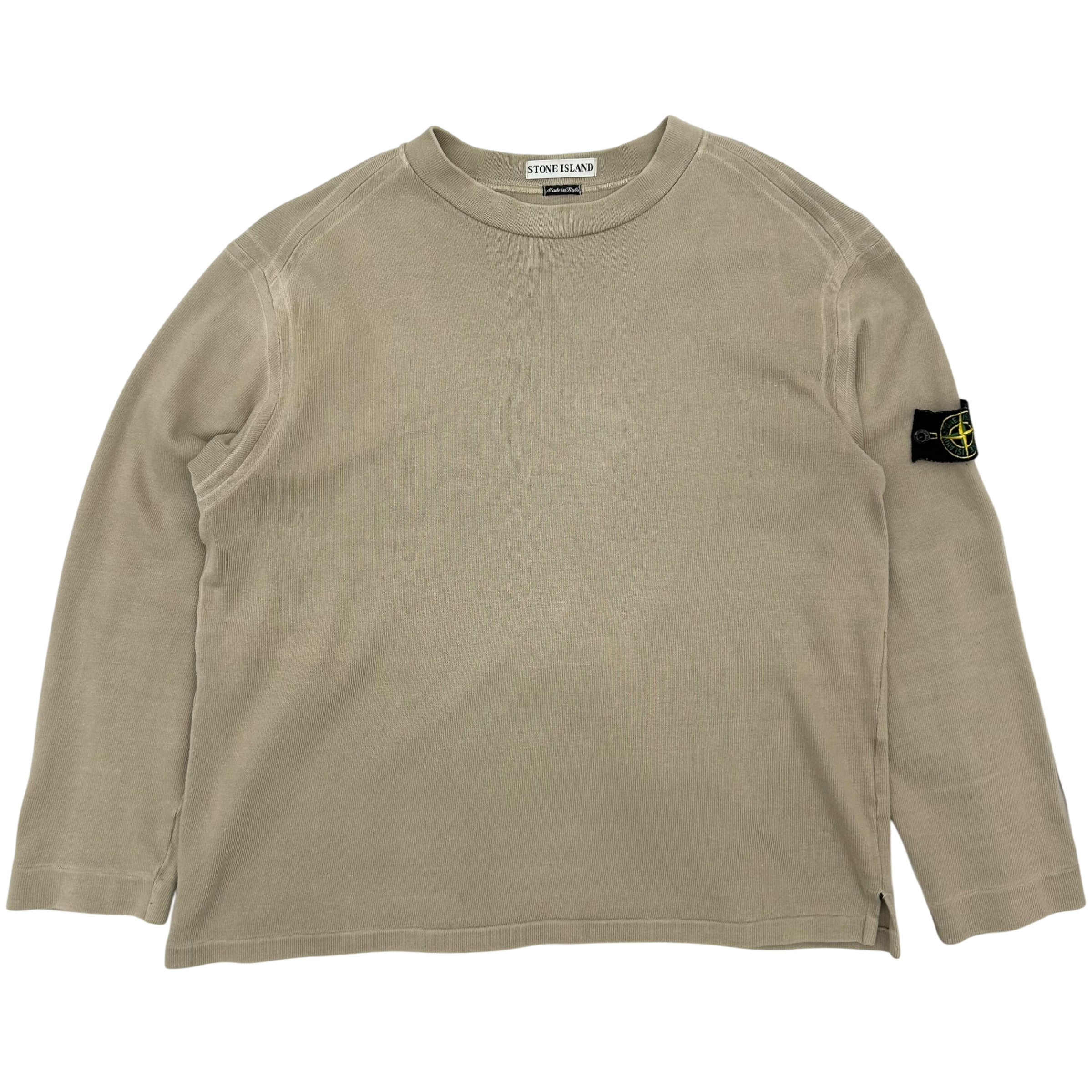 SS 2000 Vintage Stone Island Crewneck Knitted Sweater Beige (Size L)