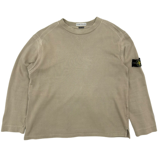 SS 2000 Vintage Stone Island Crewneck Knitted Sweater Beige (Size L)