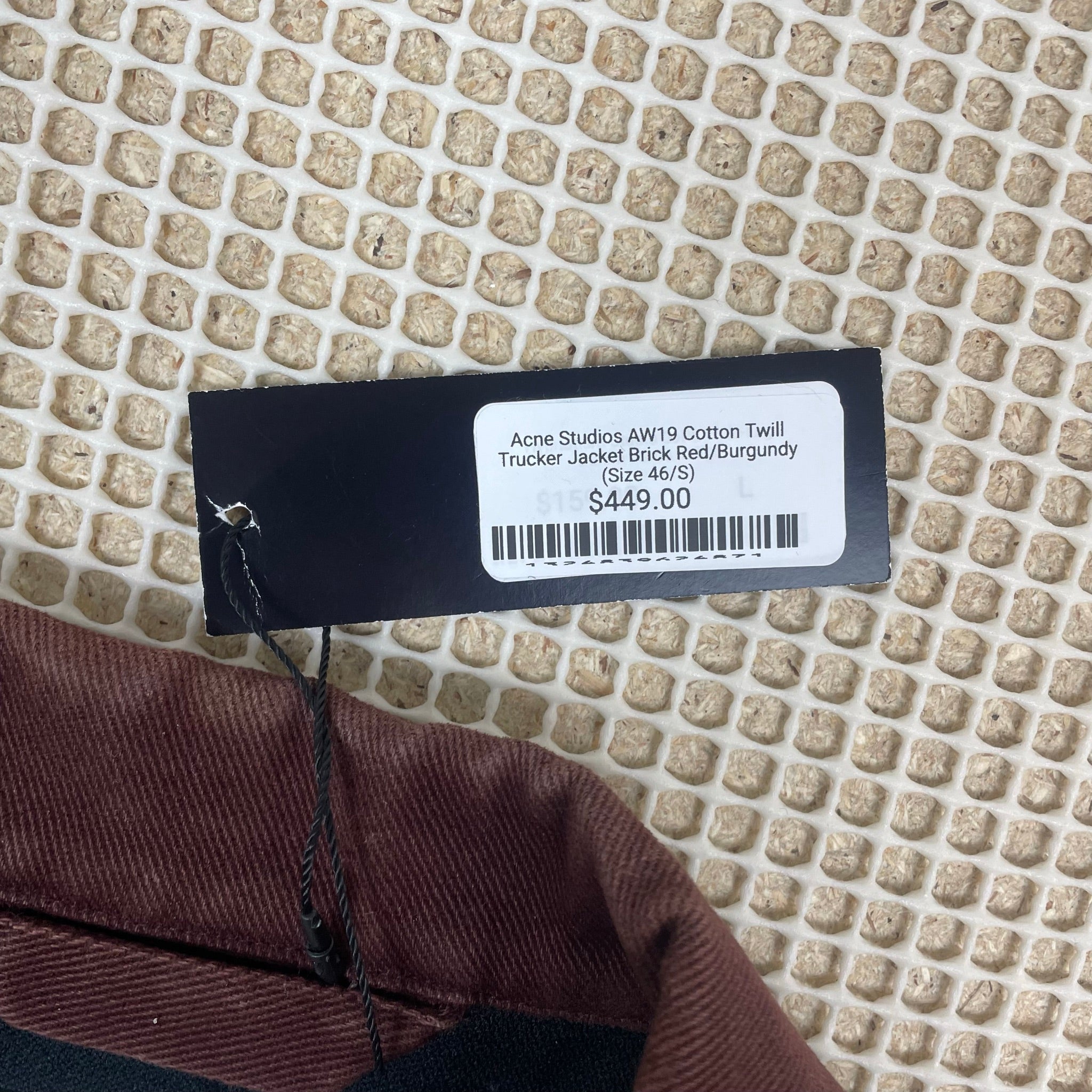 Acne Studios FN-MN-OUTW000187 Denim Jacket Maroon (Size 46)