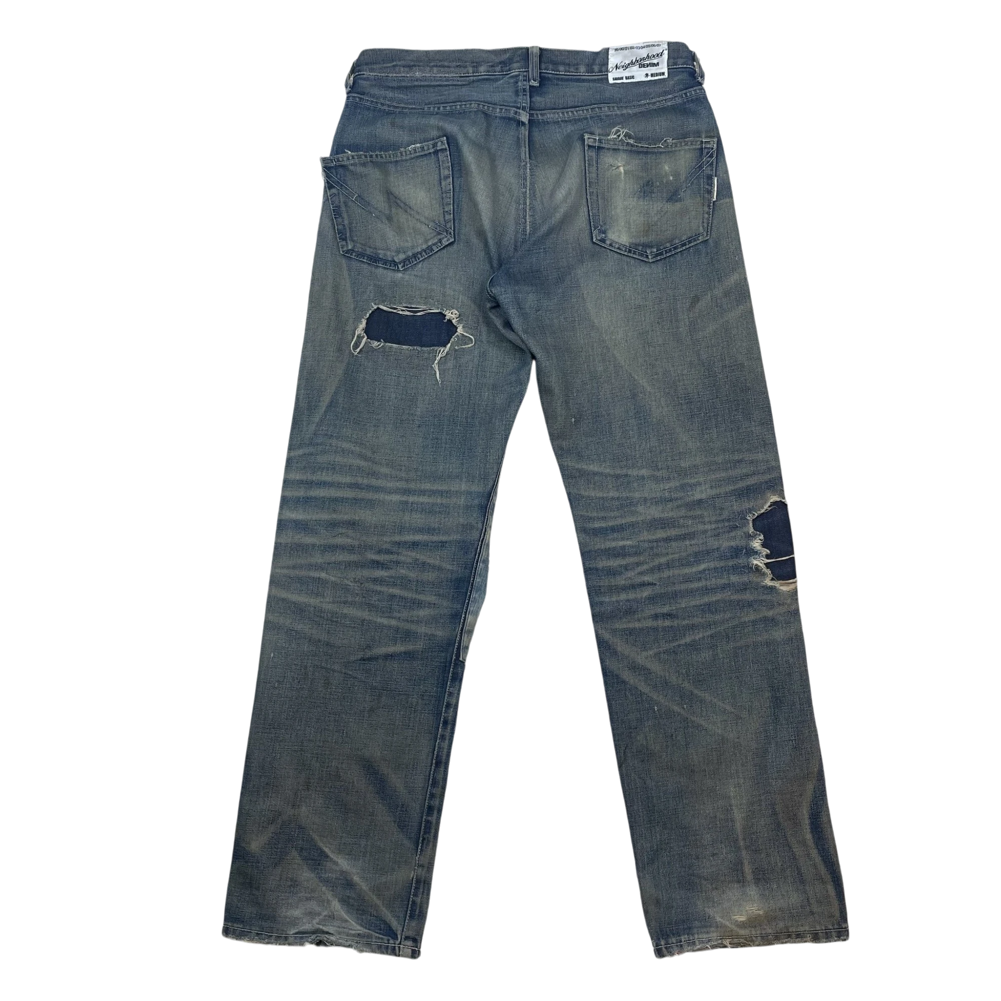 Neighborhood 2003 Savage Patchwork Selvedge Denim Jeans (Size M)