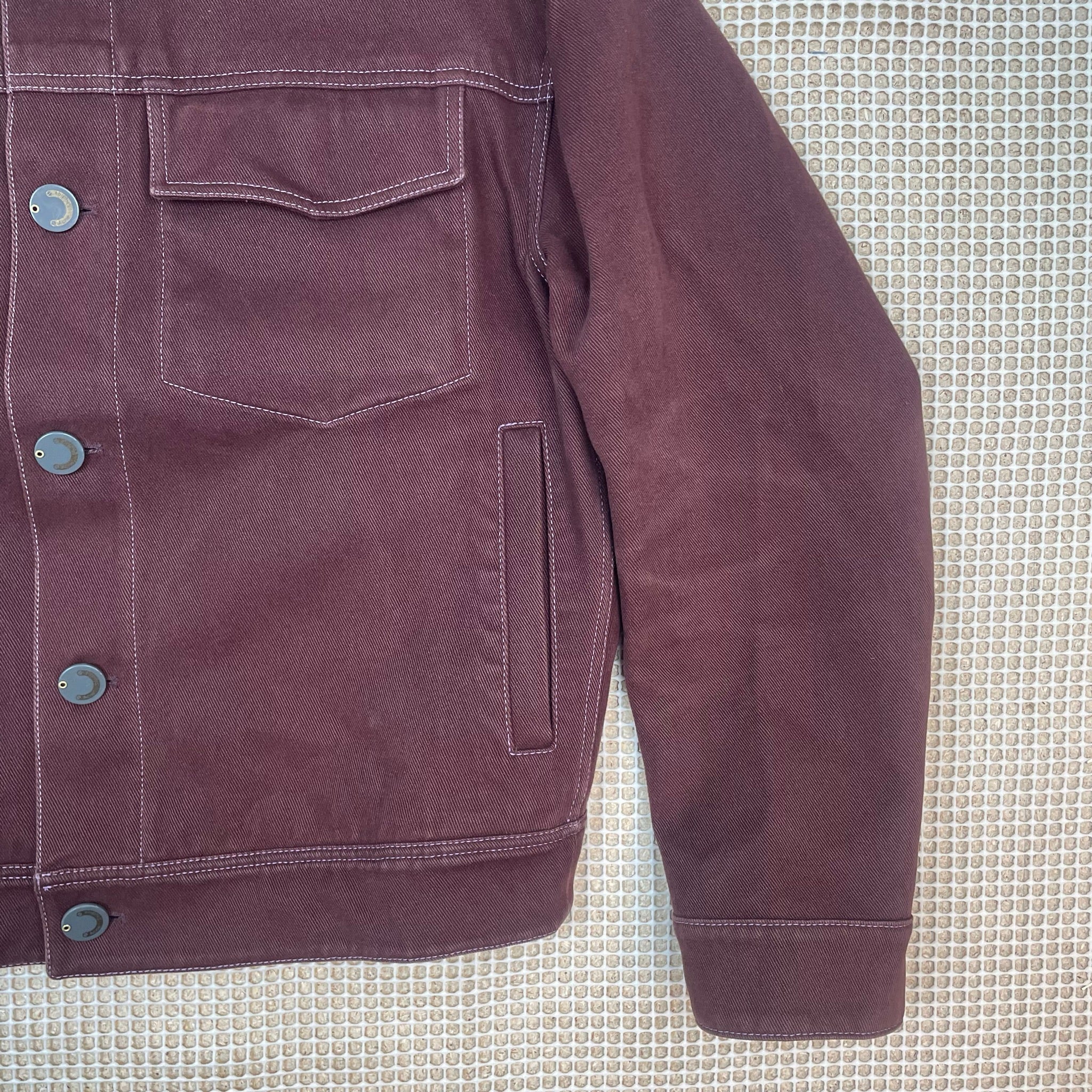 Acne Studios FN-MN-OUTW000187 Denim Jacket Maroon (Size 46)