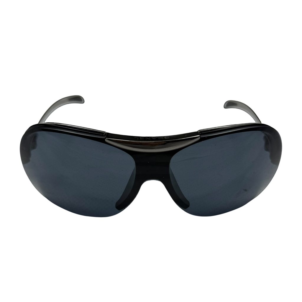 Chanel Rimless Shield Sunglasses Black/Petrol Blue