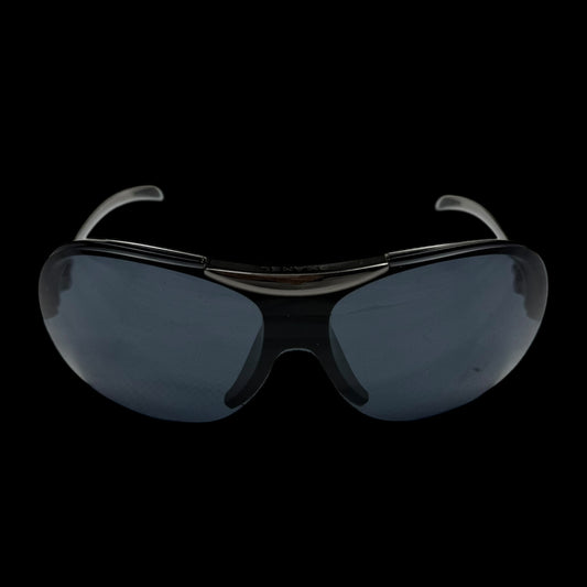 Chanel Rimless Shield Sunglasses Black/Petrol Blue