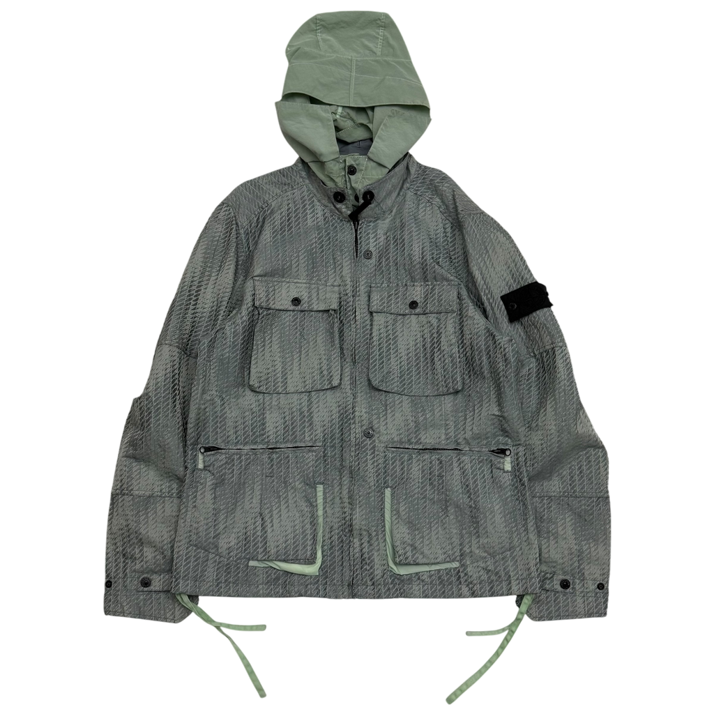 Stone Island Shadow Project SS 2016 Jacquard Nylon Jacket Grey / Green (Size L)