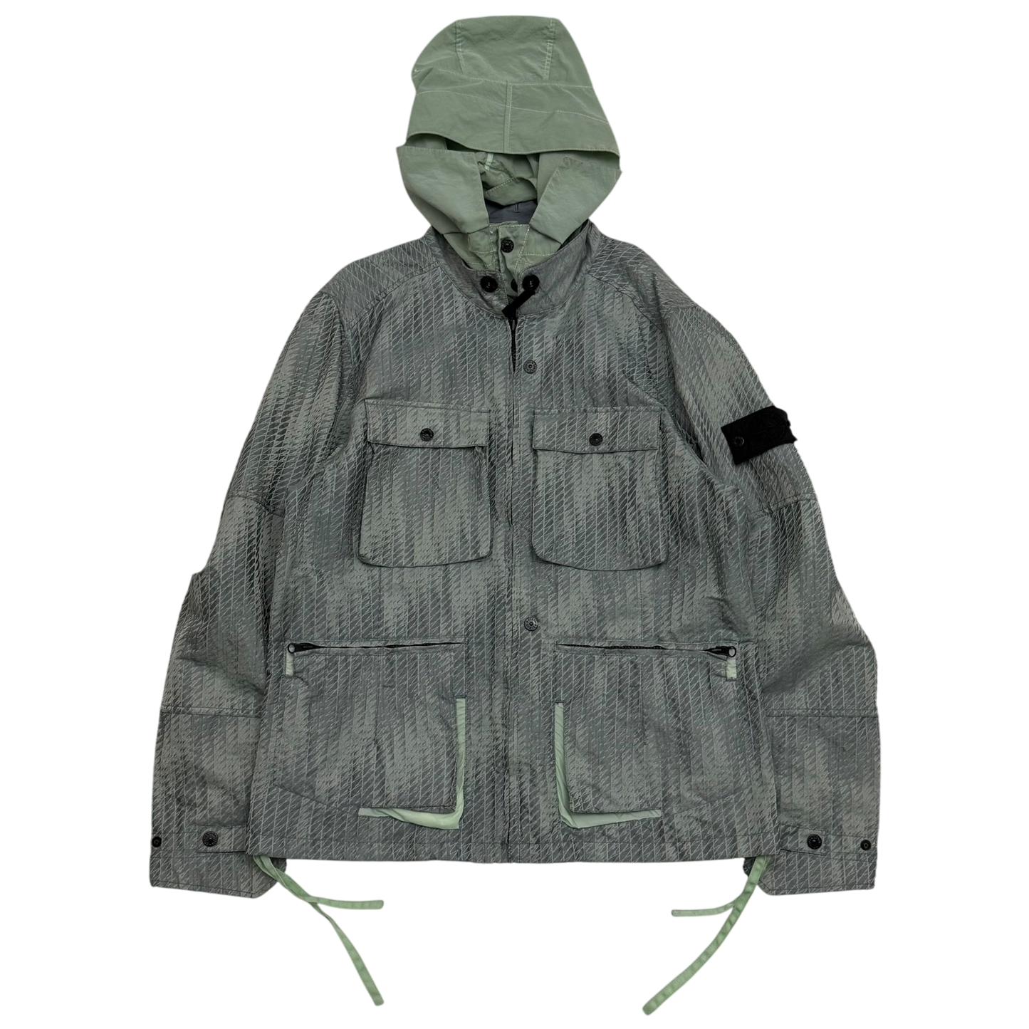 Stone Island Shadow Project SS 2016 Jacquard Nylon Jacket Grey / Green (Size L)