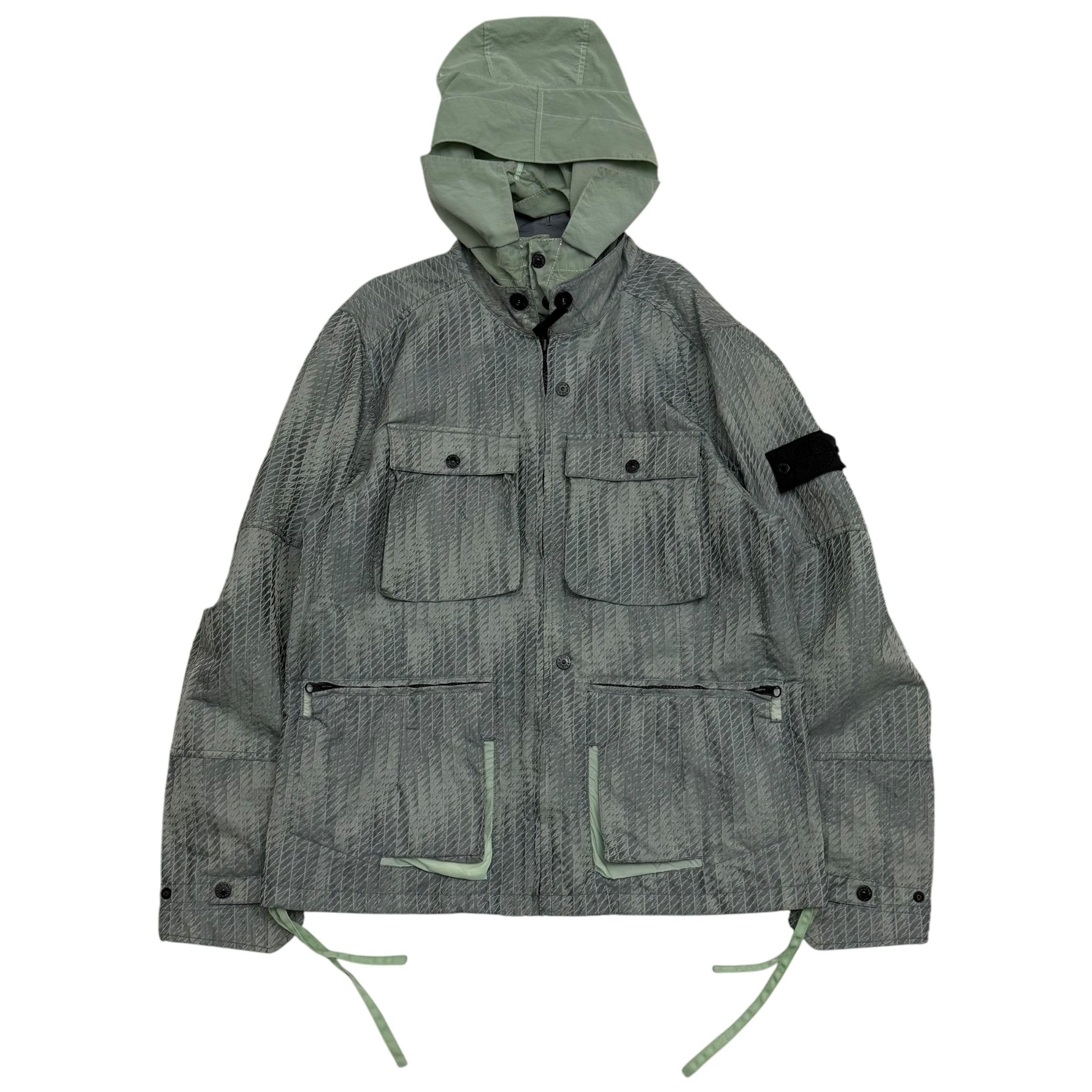 Stone Island Shadow Project SS 2016 Jacquard Nylon Jacket Grey / Green (Size L)