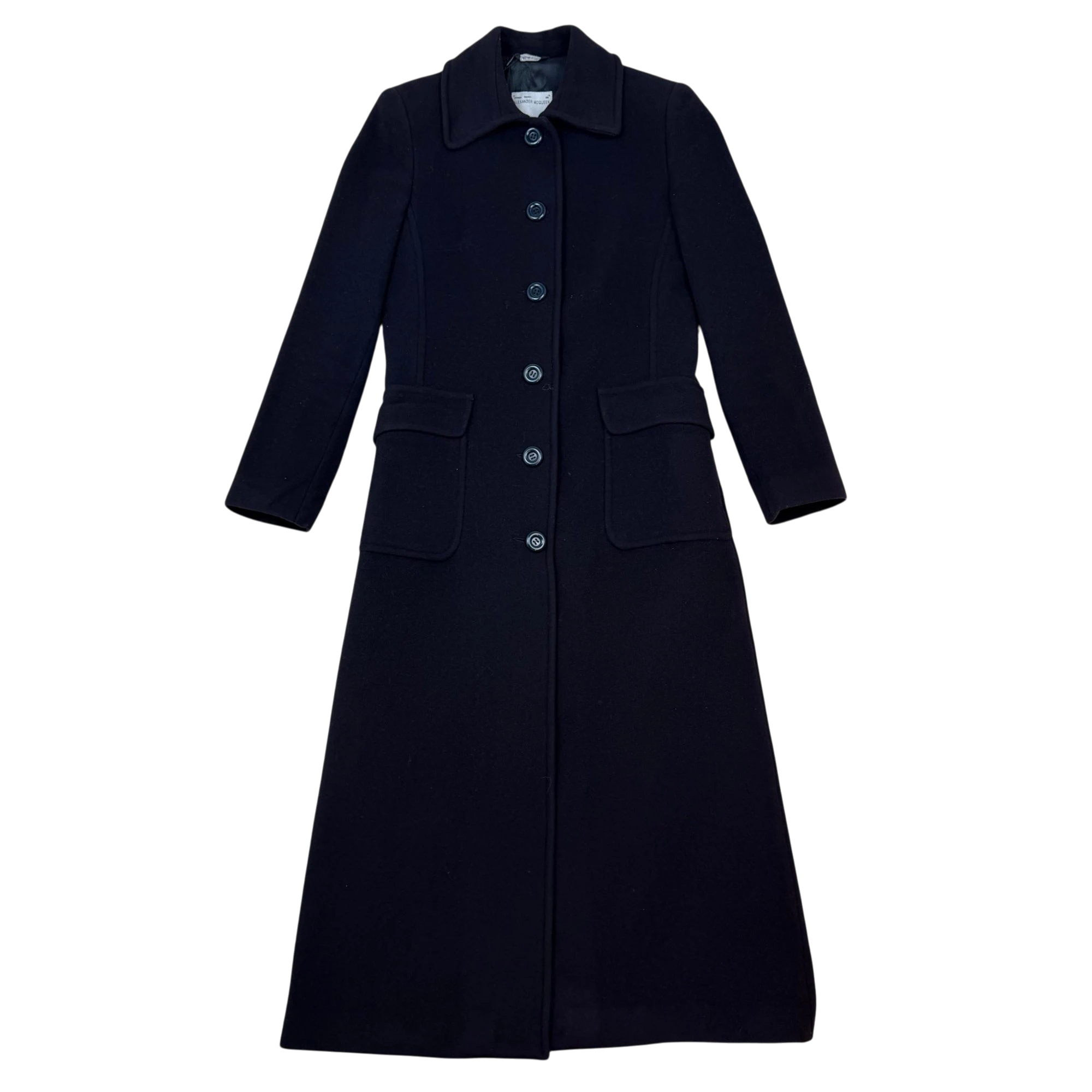 Alexander McQueen 1996 Wool/Cashmere Blend Coat Navy (Size 44)