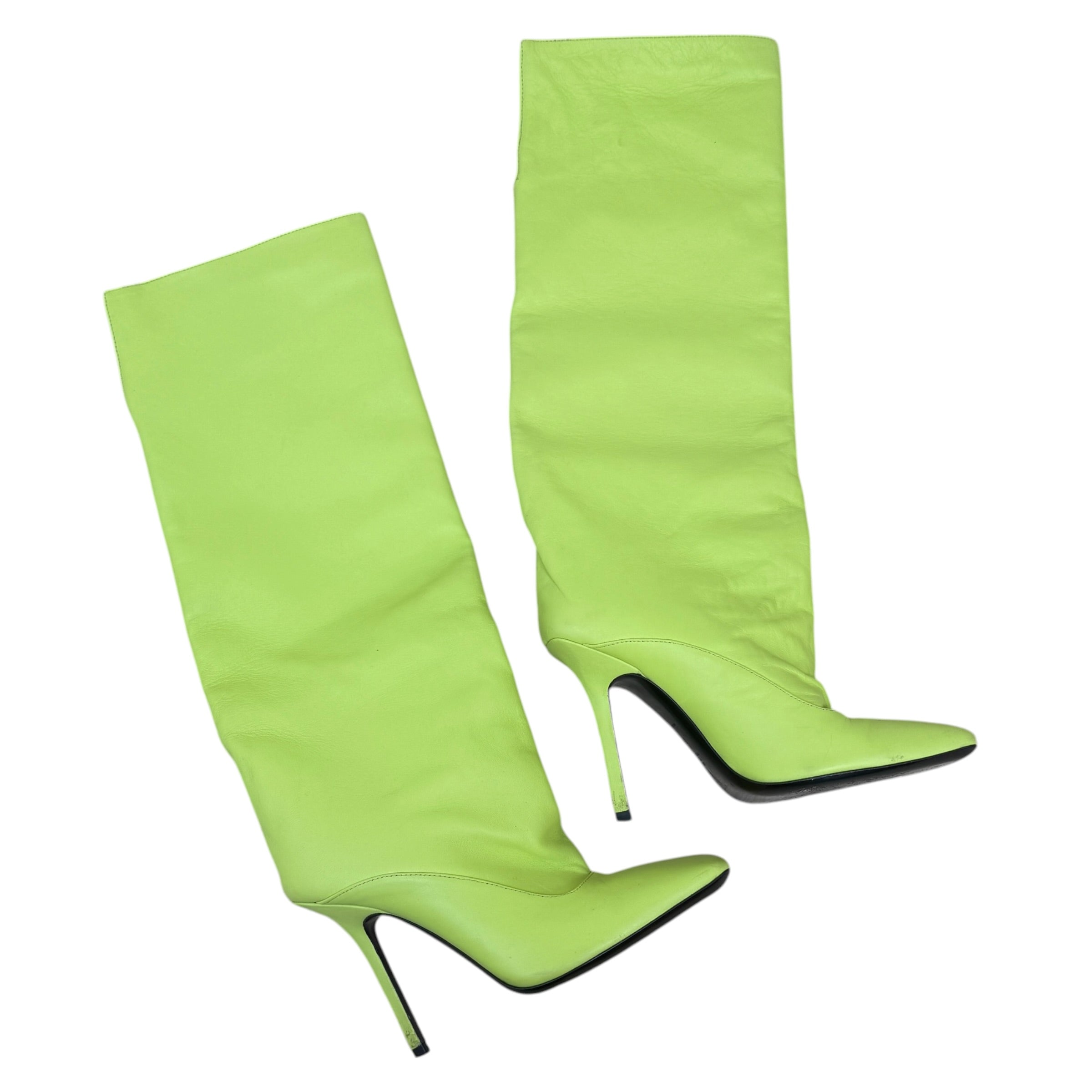 The Attico ‘Sienna’ Leather Knee High Boots Neon (Size EU38)