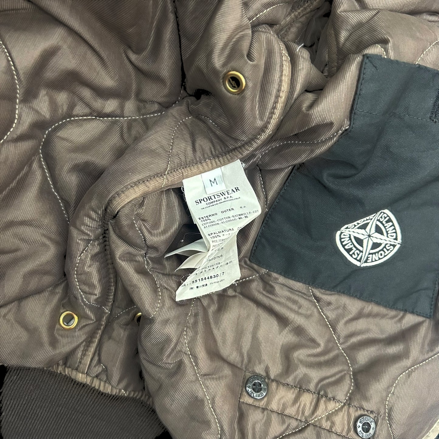 Rare AW 2001Stone Island Mussola Gommata Jacket Brown (Fits S/M)