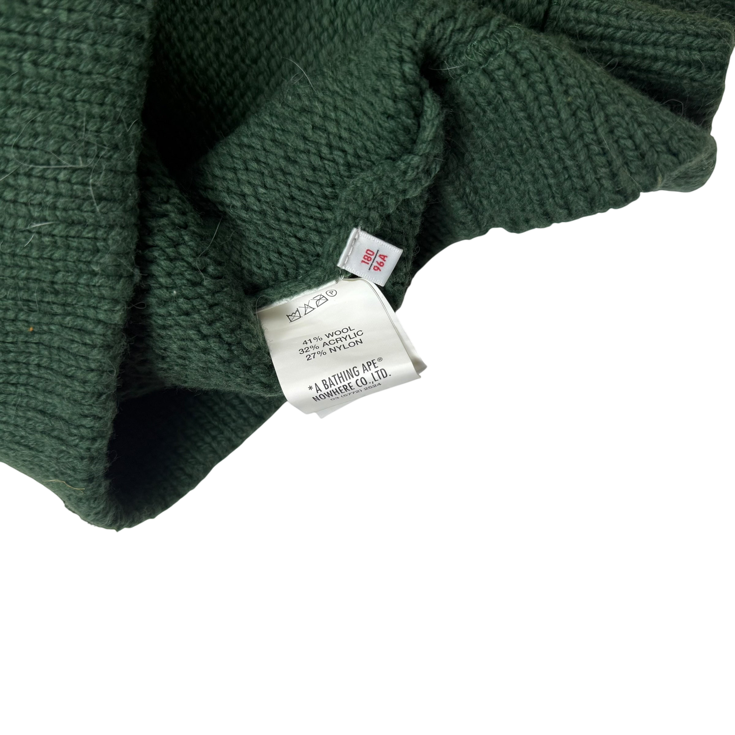 AAPE by A Bathing Ape Embroidered Knit Sweatshirt Cardigan Green (Size L)